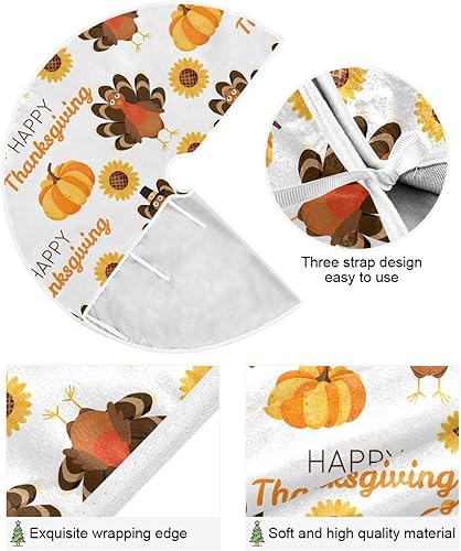Miniatura 2 de Falda de árbol con patrón de Día de Acción de Gracias, falda de árbol de lona, decoraciones para árbol, faldas de árbol para árboles pequeños