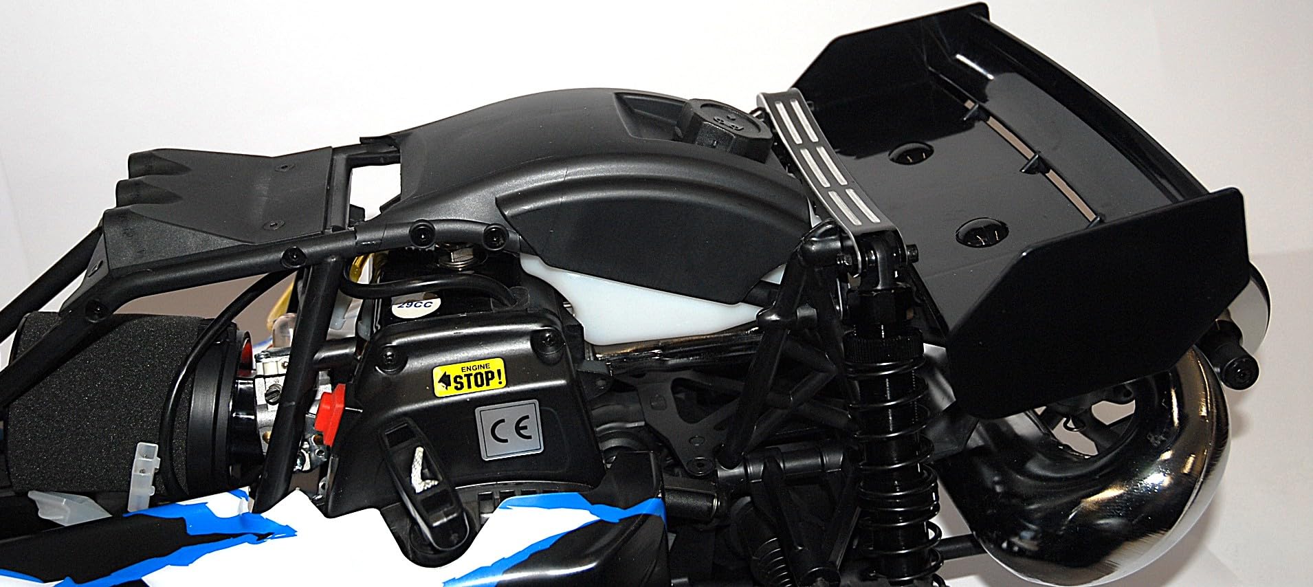 Auto RC 1/5 Baha Baja 29cc Versione Q Passo Corto Blu – Auto RC a Benzina 2WD con Ruotino Anti Ribaltamento – 2.4 GHz