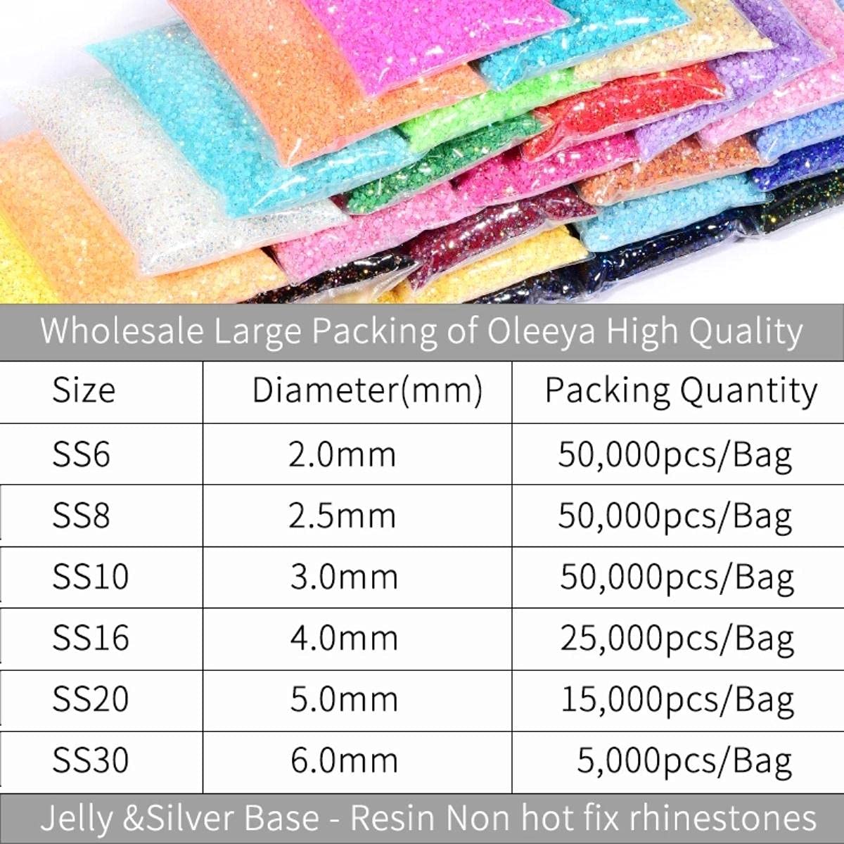 Venta al por mayor AB Non hotfix Rhinestones Flatback Jelly Resina Crystal Glue en Nail Art Strass Gems para boda de uñas DIY a granel A146-Citrine AB, 3 mm SS10-50000pcs