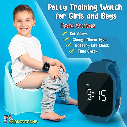 Miniatura 3 de Reloj de entrenamiento para ir al baño con botón cuadrado, temporizador de entrenamiento para inodoro, recargable, resistente al agua, reloj