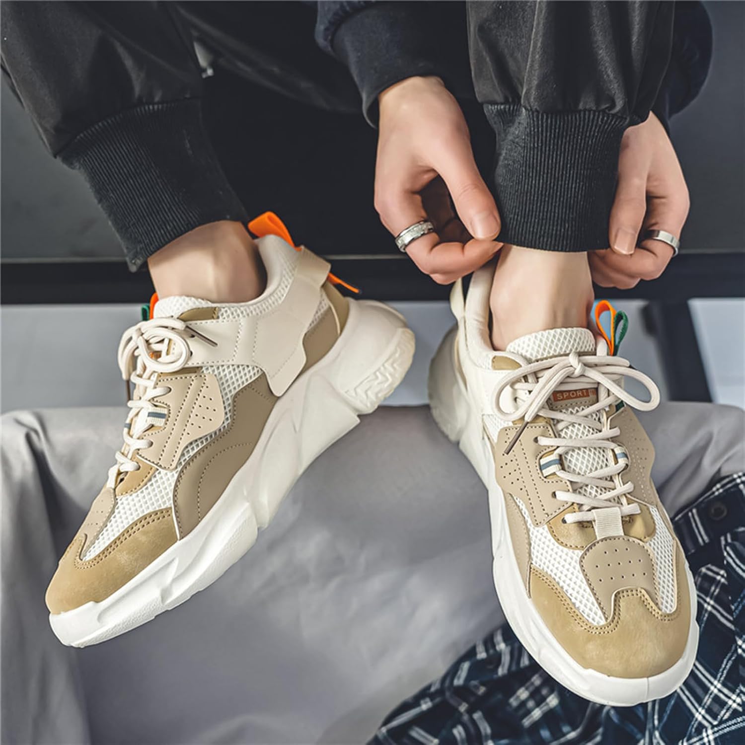 GSIGUL Men's Running Shoes Tennis Walking Shoes Athletic Gym Casual Shoes Fashion Sneakers for Men