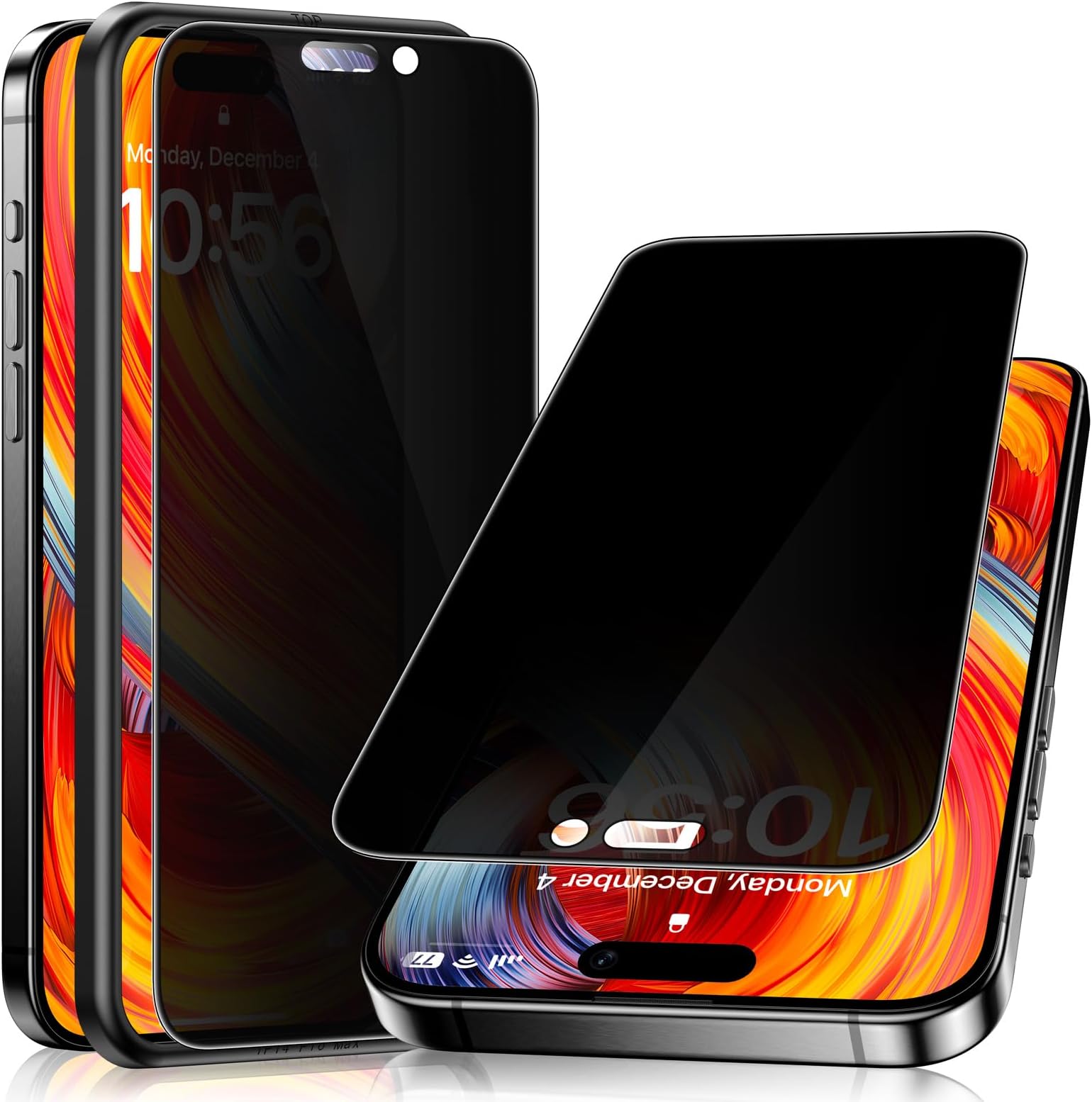 UniqueMe Sichtschutz für iPhone 15 Pro, [Automatische Staubentfernung][Bruchsicher Militärniveau