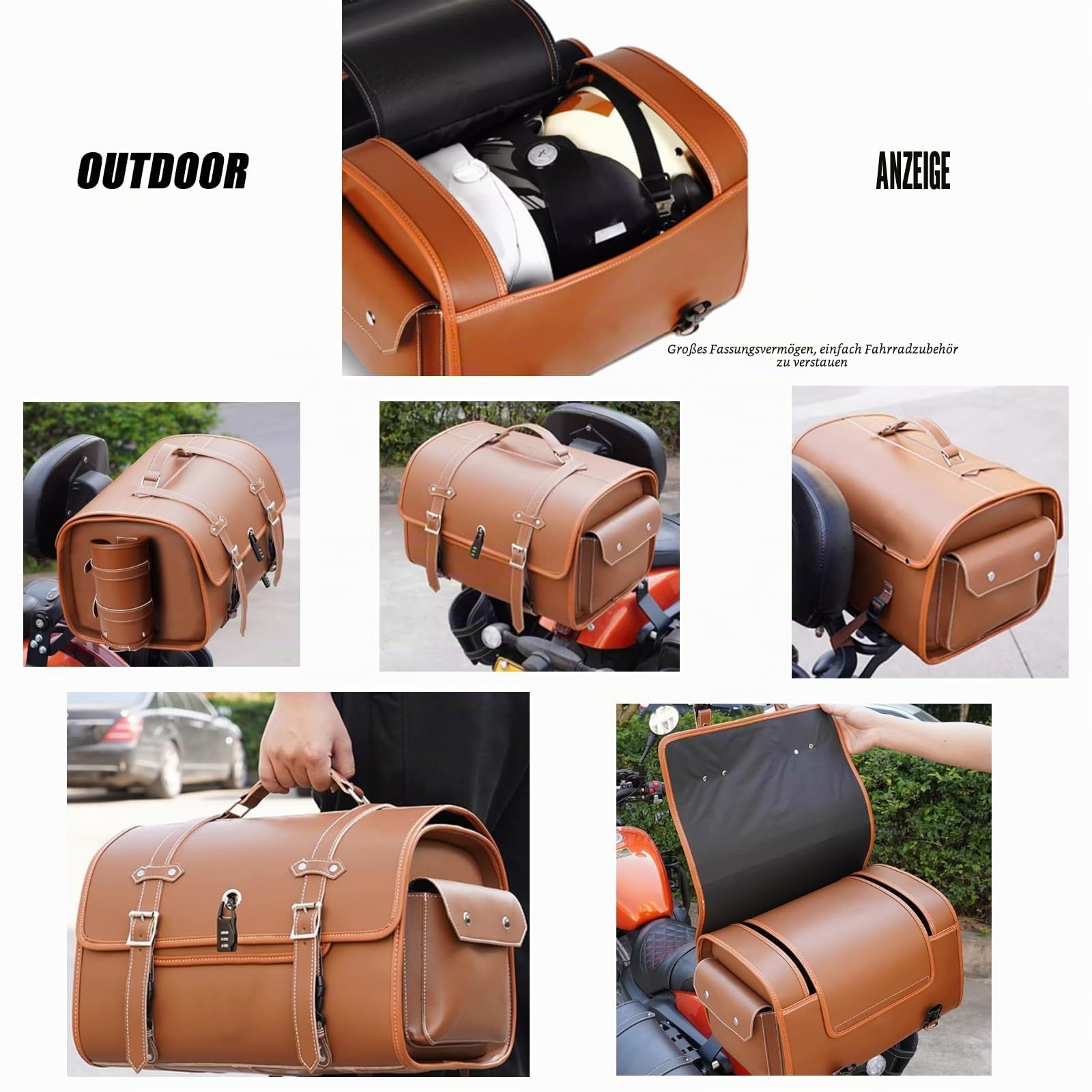 Motorrad Hecktasche für Vespa GTS GTV 250 300, 33L Wassersichte Kratzfest Motorrad Werkzeugtasche Große Kapazität, Schwarz