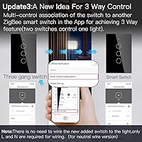 Vista 20 de MOES ZigBee Smart Touch Wall Light Switch,Requires Tuya ZigBee Hub,No Neutral Wire/N+L Wiring,No Capacitor,Smart Life Tuya 2/3 Way Remote Control