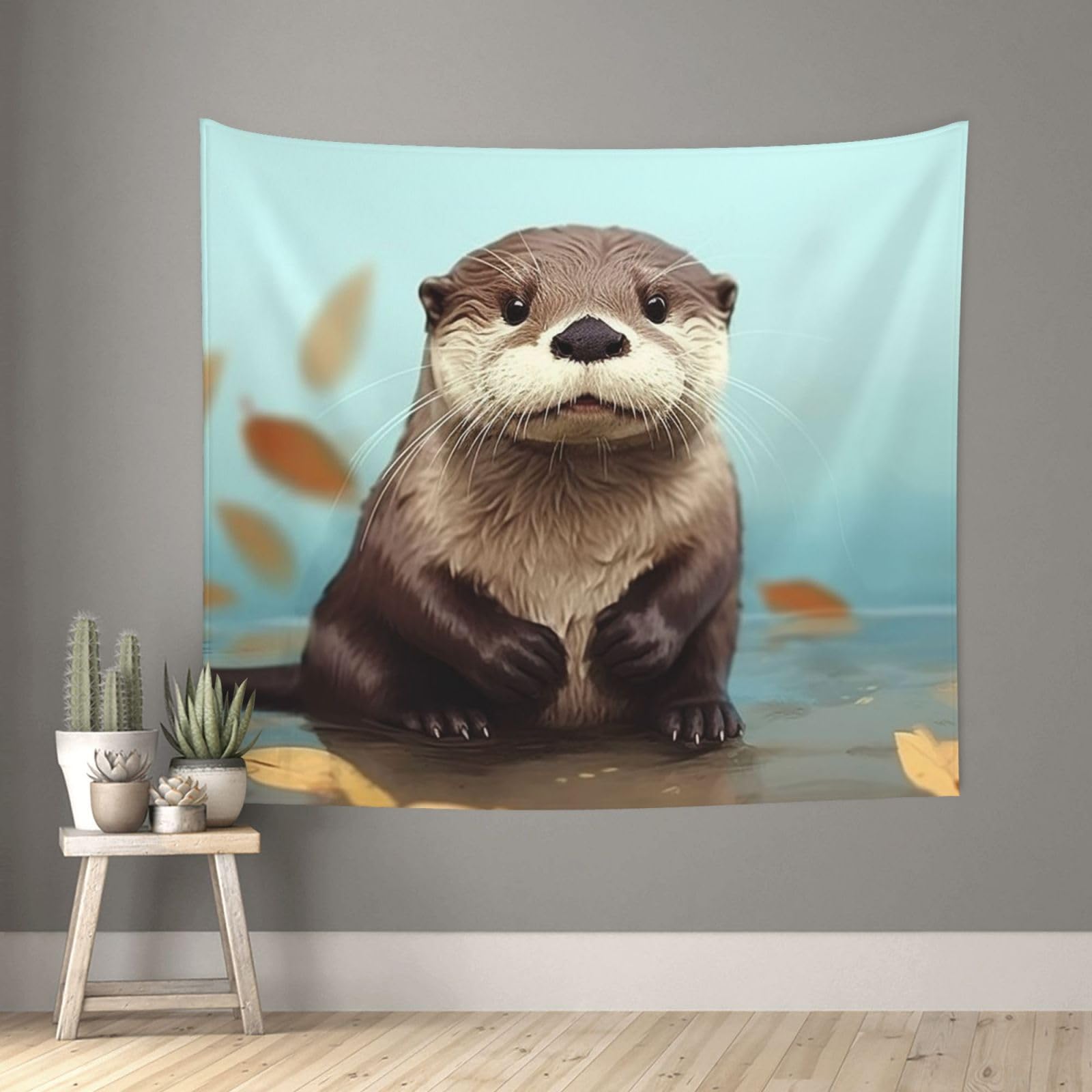 FodPand Cute otter Tapestry for Bedroom Aesthetic, Wall Hanging Tapestries Art Decor Backdrop Wall Tapestry for Dorm Living Room Funny Poster Party Banner Background 51" X 60"