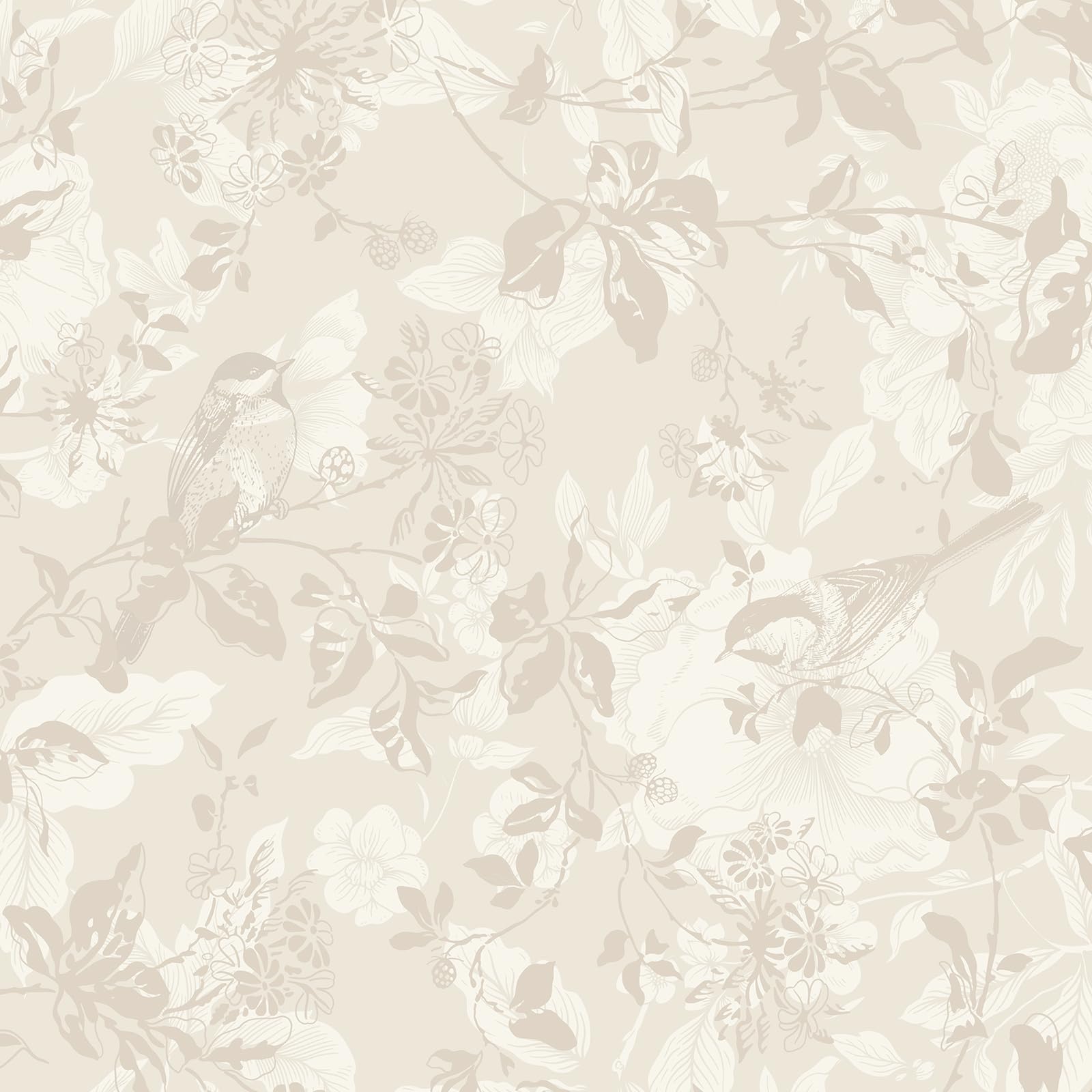 Papier peint autocollant fleurs beige amovible pour masquer défauts