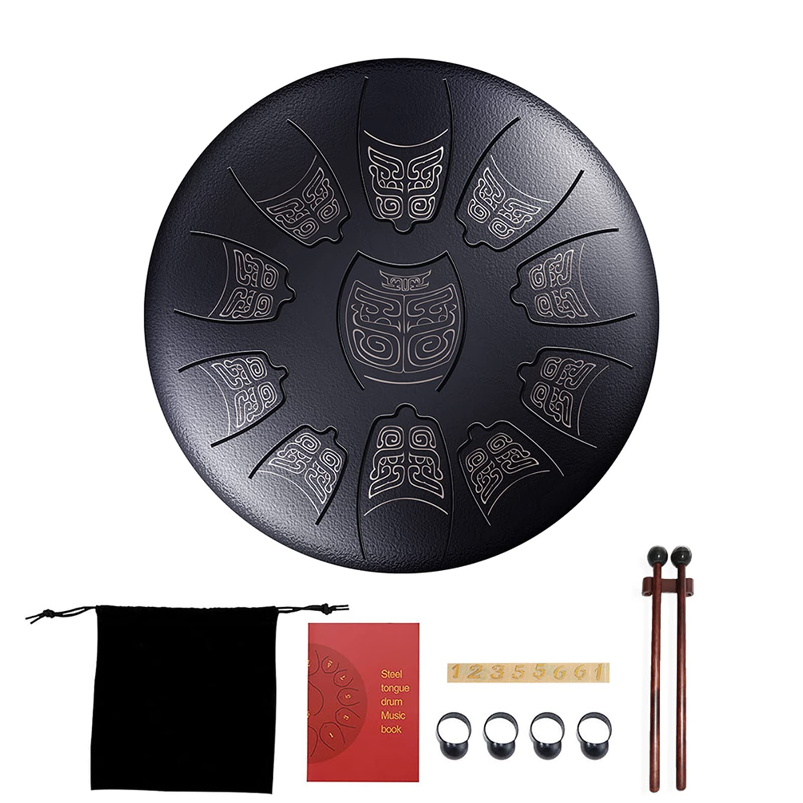 Tambor De Lengua De Acero,Tambores De Hendidura,6 Pulgadas Tongue Drum,11 Notas Percusión Tambor De La Lengua con Baquetas,Bolsa para Adultos, Niños, Educación Musical, Yoga