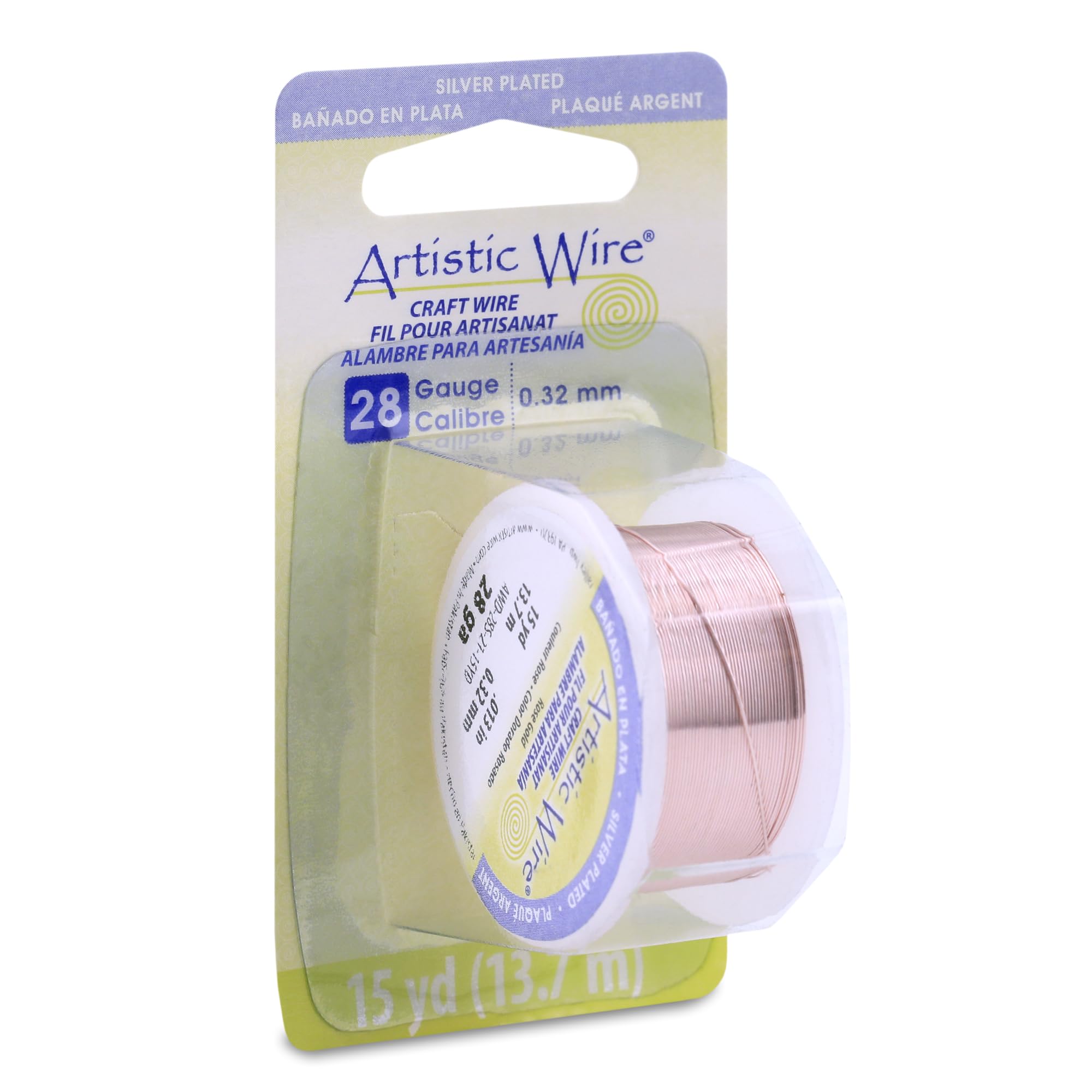 Alambre artístico de calibre 28 color oro rosa que no se rompe al moldear tus joyas de 15 yardas