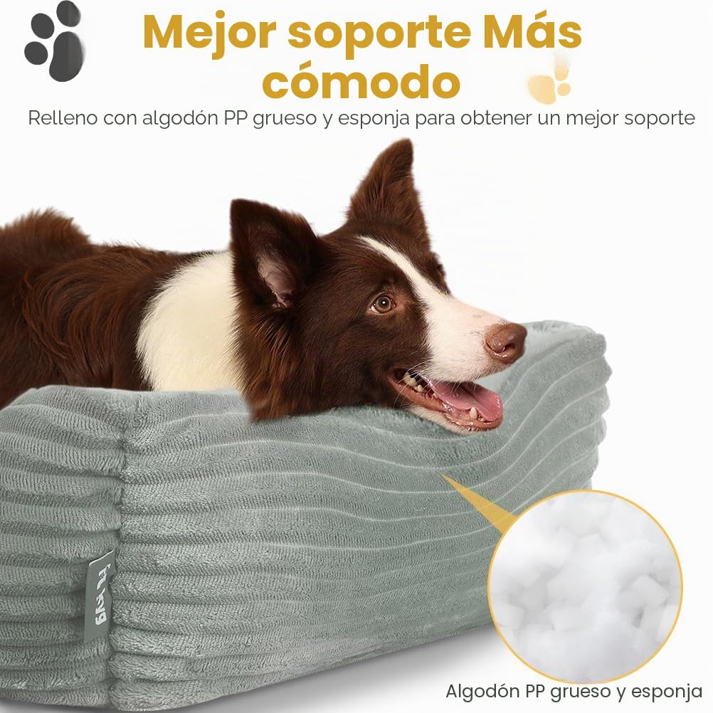 KYG Cama para Perros Medianas, Cama Perro Lavable, Cesta para Perros Mullida, Colchón para Perro Suave y Cálido, 75 x 64 x 19cm