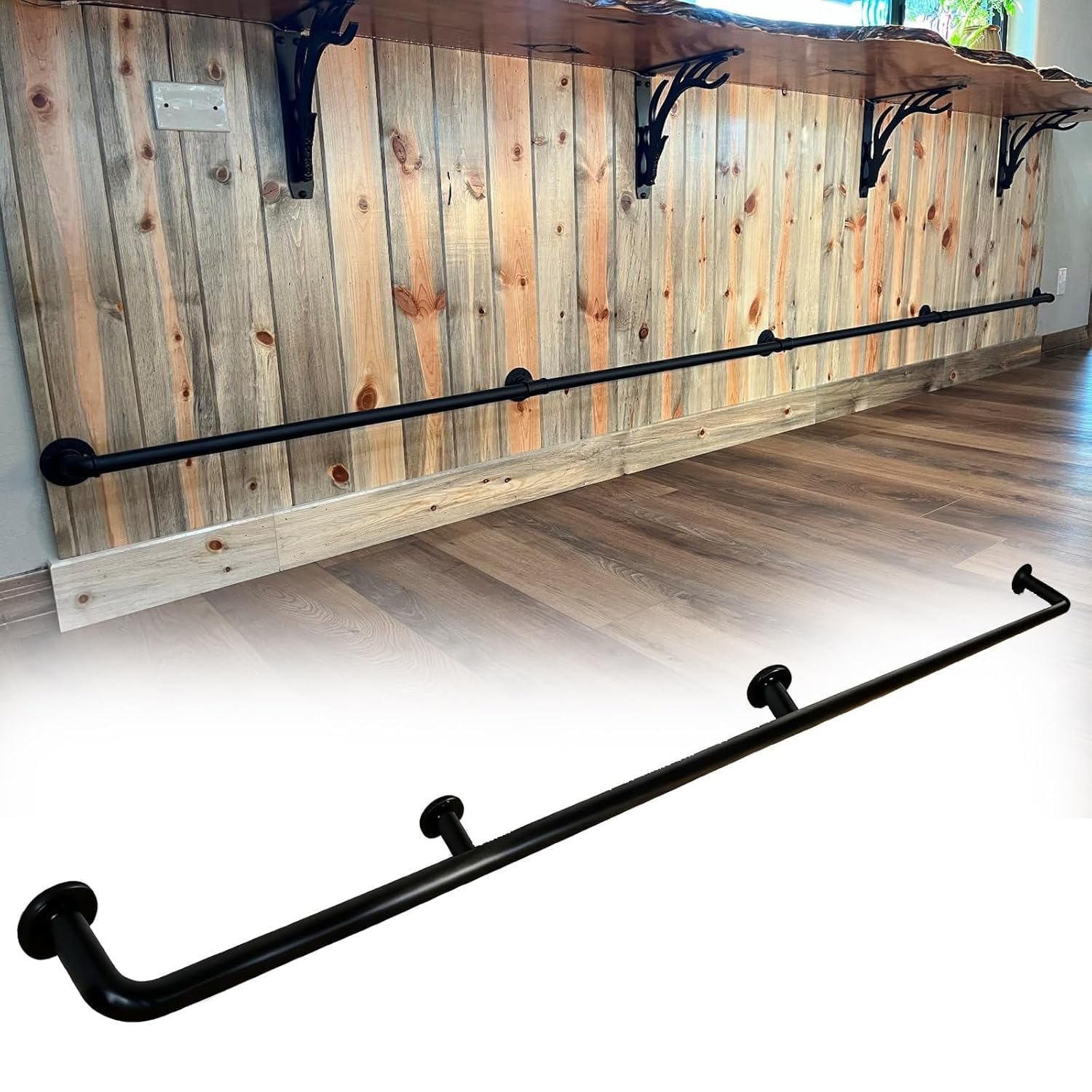 Epano Gold Lxxw Bar Foot Rail Industrial Bar Foot Rail Kit，Stainless Steel Round Pipe Rest For Speakeasy Brewery Taprooms Restaurant Loft(,100Cm/3Ft)