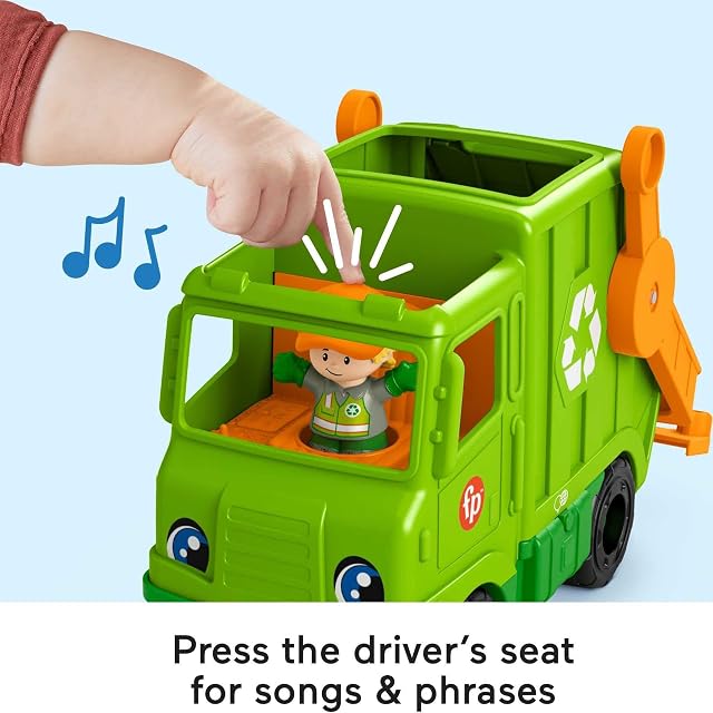 Foto 7 de 8 de Fisher-Price Little People Camión de reciclaje Coche de juguete con muñeco y accesorios