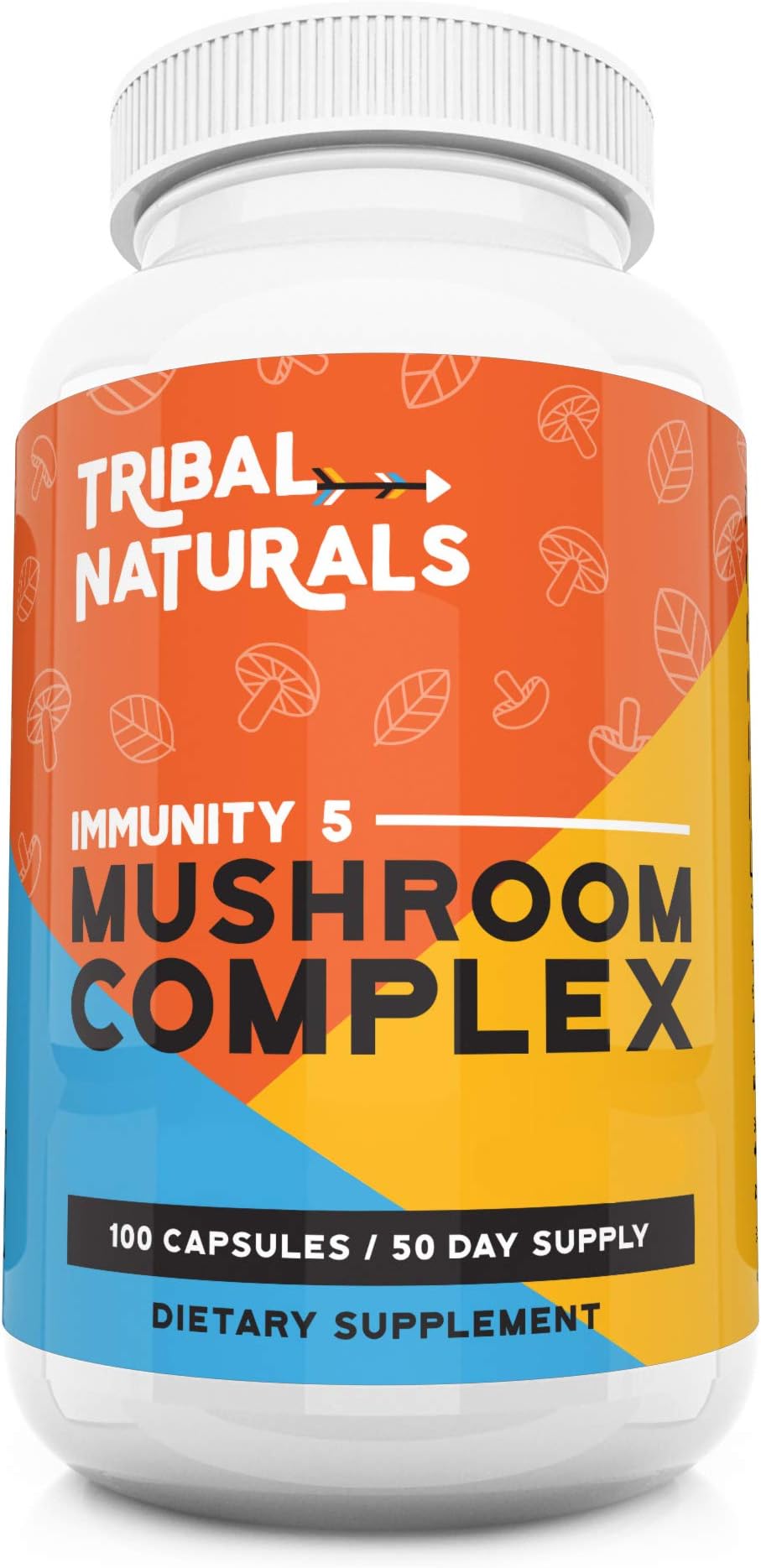 Tribal Naturals Immunity 5 Mushroom Complex - Organic Mushroom Supplements - Reishi Shiitake Turkey Tail Maitake & Chaga Mushroom Extract - 1000mg Mushroom Immunity Defense Wellness Formula
