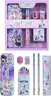PRIME DEALS Frozen Stationary Kit For Girls Pencil Pen Book Eraser Sharpener - Birthday Gift, Kid, Multicolor