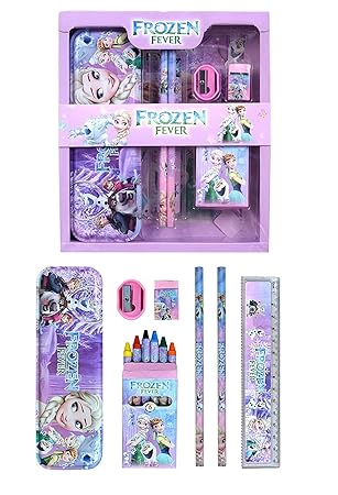 Prime Deals Frozen Stationary Kit for Girls Pencil Pen Book Eraser Sharpener - Stationary Kit Set for Girls/Birthday Gift (Multicolor)