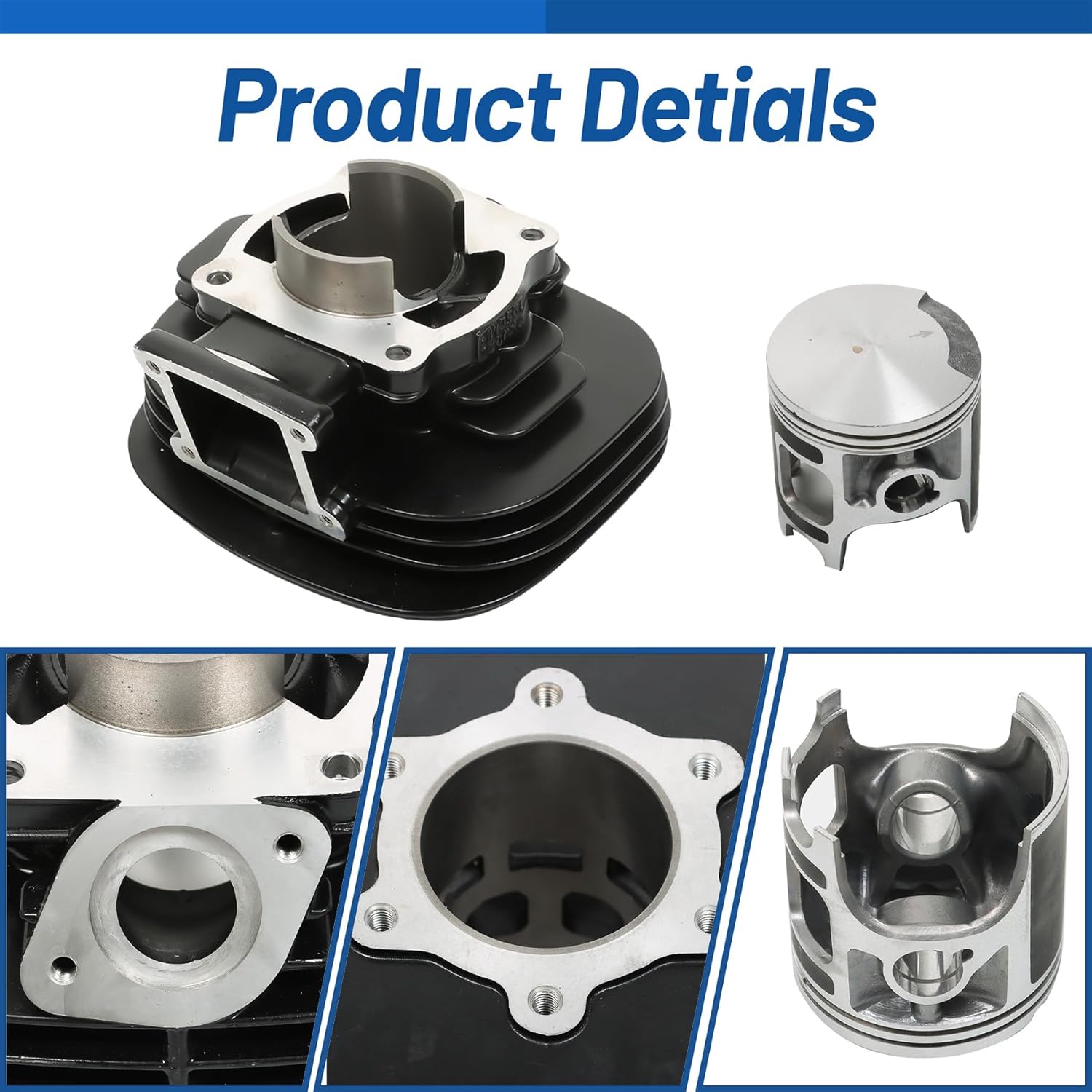 WFLNHB Cylinder Piston Gasket Top End Kit Replacement for Yamaha Blaster 200 YFS200 1988-2006 Replacement for 2XJ-11311-02-00 2XJ-11631-01-97 3JM-11601-00-0