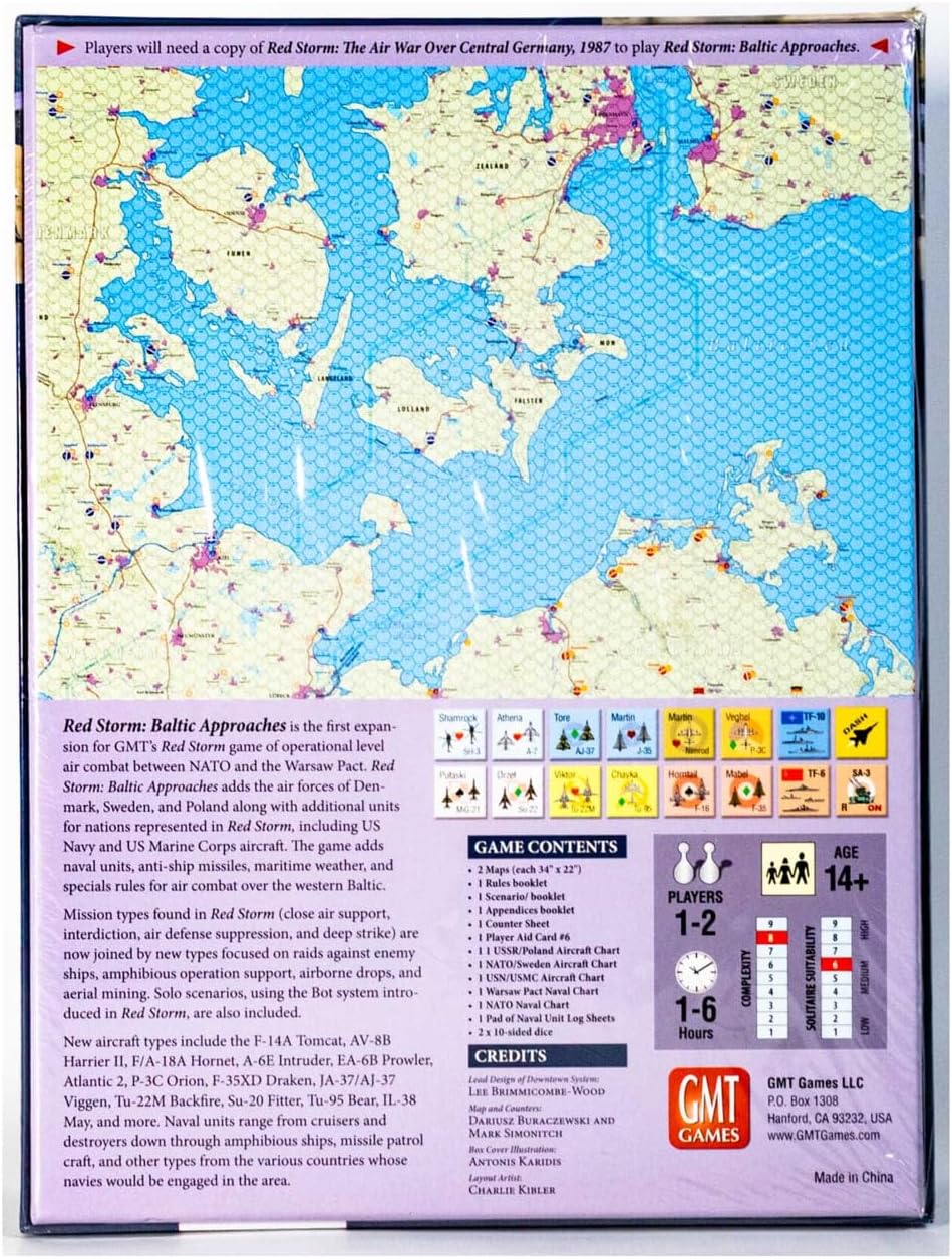 GMT Games Baltic Approaches, The Air War Over The Baltic 1987, Expansion Kit for Red Storm Boardgame