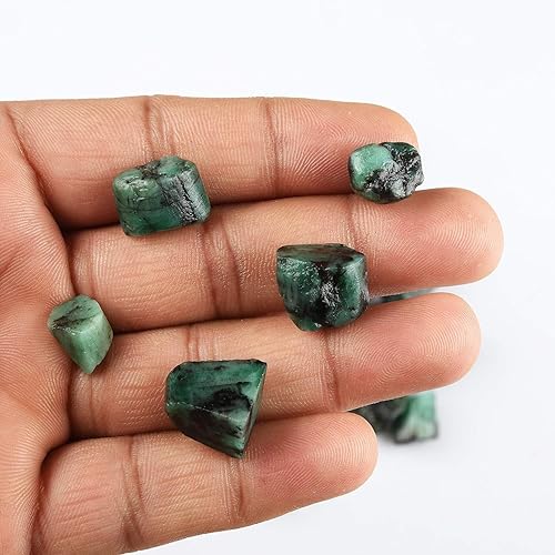 Vista 71 de 100 carats Raw Green Emerald Stone Lot, Rough Gemstone, Natural Crystals, Chakra Crystals, Healing Stones, Wholesale Pack, Jewelry Making Supply
