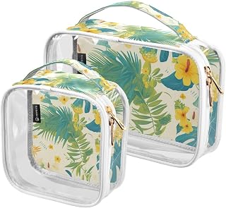 2 Pack Clear Toiletry Bag Small TSA Approved Portable Small Cosmetic Bag Airport Airline Compatible