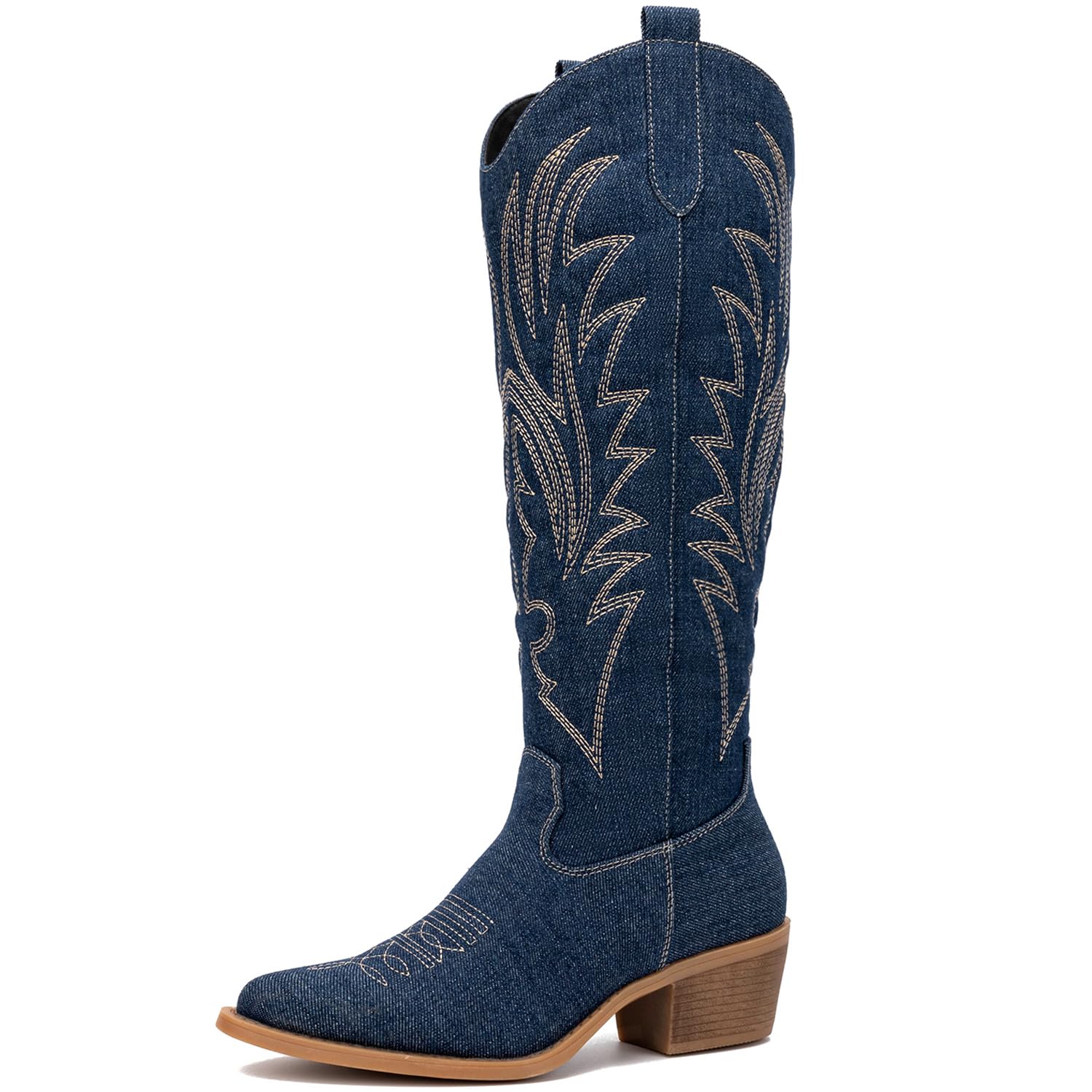 GLOBALWIN Women's The Western Cowboy Cowgirl Embroidered Knee High Boots