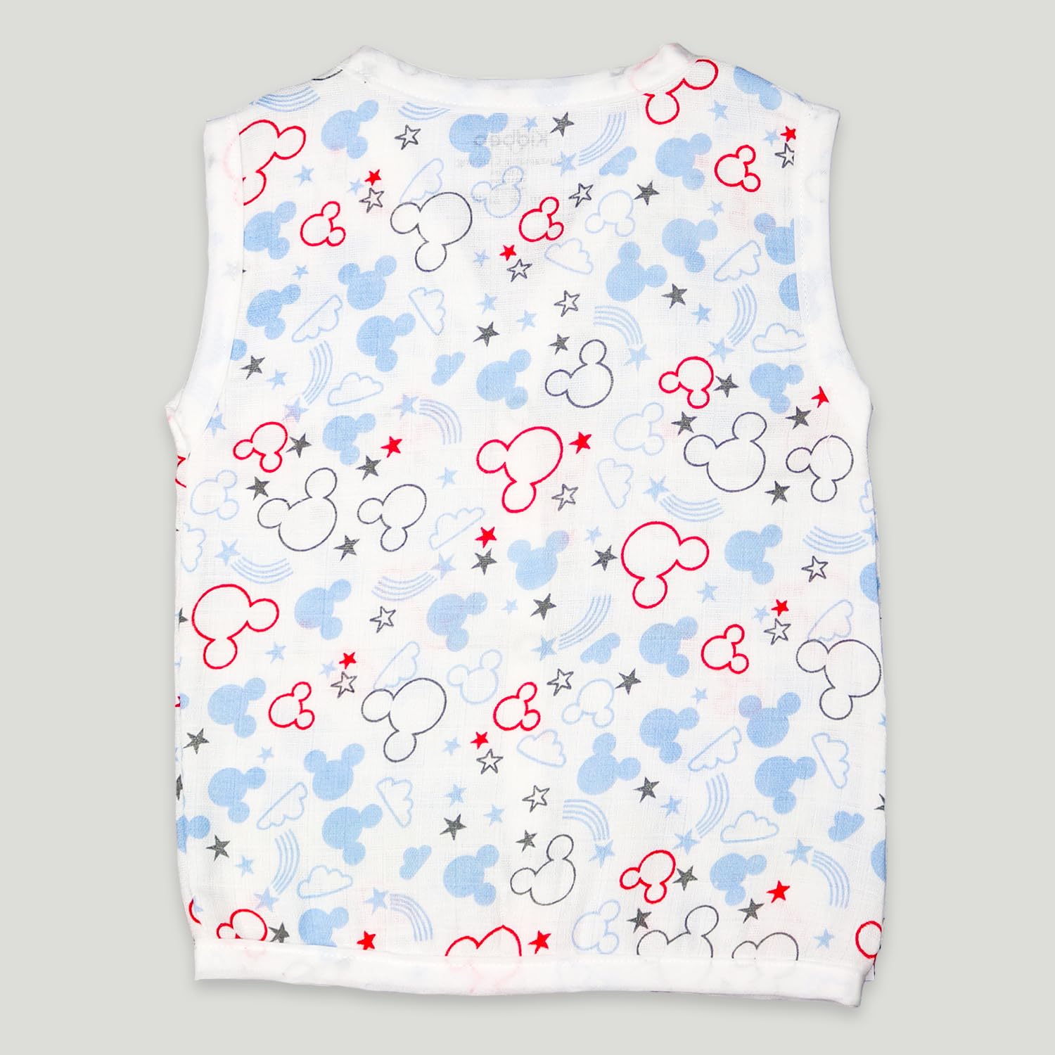 Kidbea Organic Cotton Muslin Button Jhabla | White Jhabla | for Boys & Girls | Summer Wear Jabala | Comfortable Baby Products | Sleeveless Vest | Assorted Pack of 3 With MultiColor & Size 3-6M - Image 8 thumbnail