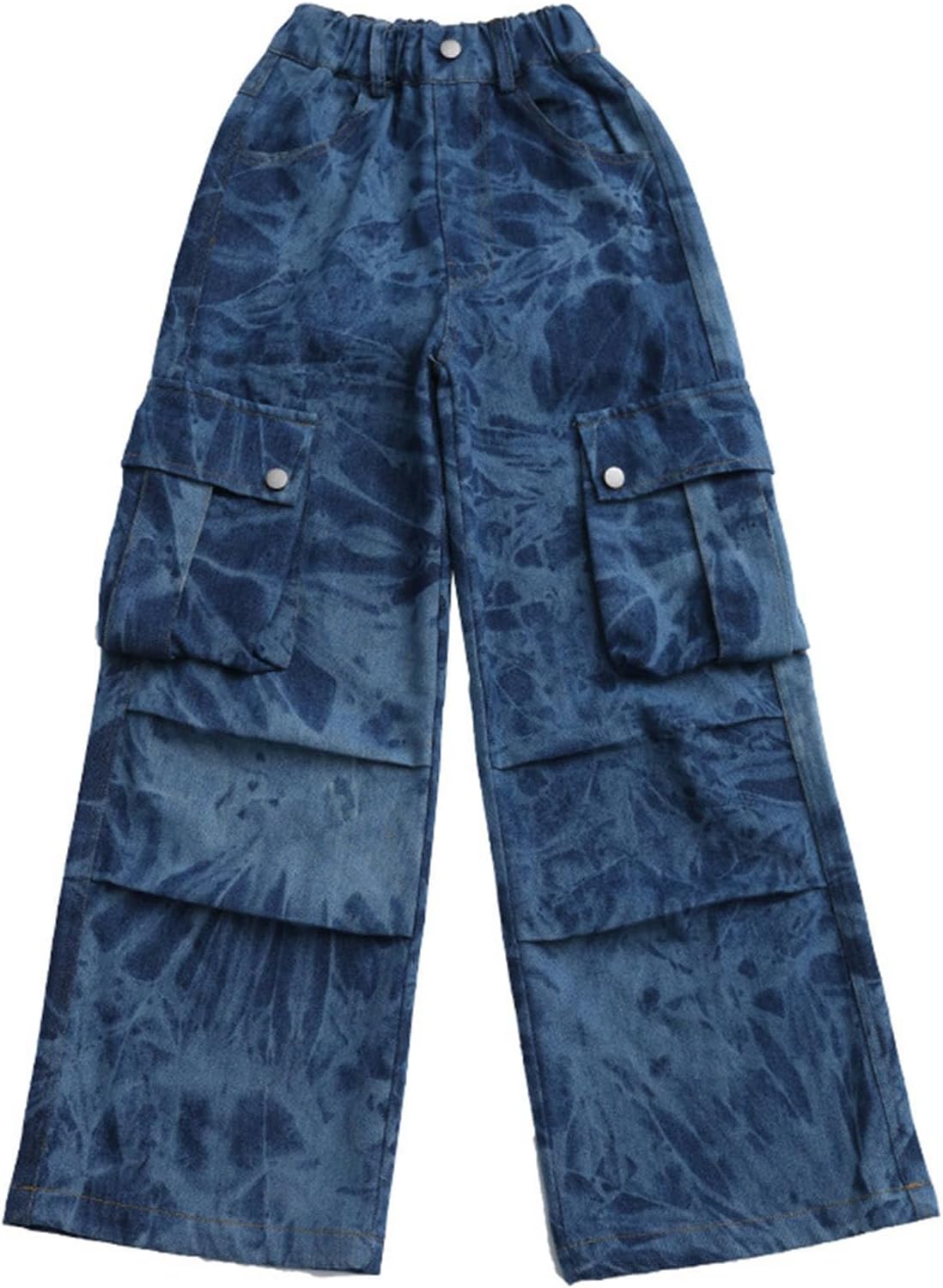 Teen Girls Tie Dye Cargo Pants Y2K Streetwear Camouflage Hip Hop Joggers Teen Wide Leg Loose Oversized Parachute Pants