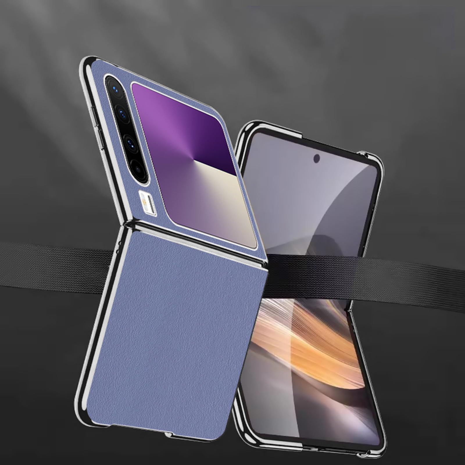 Ultra Mince Coque pour Huawei Pura X, Galvanoplastie Antichoc Etui Luxe Léger Minimaliste Cuir Housse,Rouge,PuraX