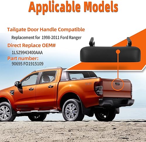 Miniatura 8 de OTUAYAUTO Ensamblaje de pestillo de la manija del portón trasero – Reemplazo para Chevy Silverado 1999-2007, GMC Sierra Truck 1996-2006 1500 2500