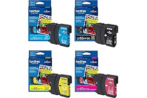 LC65HYBK Brother LC65BK LC65C, LC65M, LC65Y HY High Yield Ink Cartridge Set