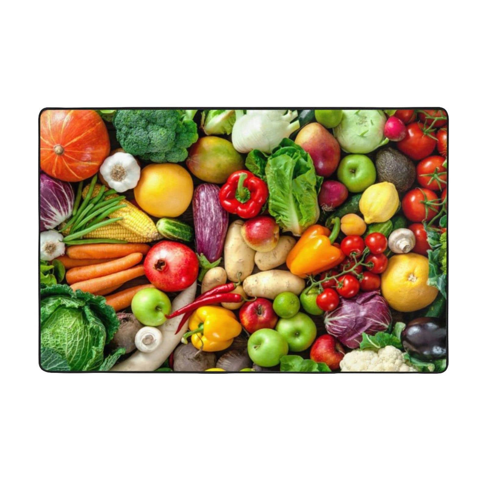 Tapis de sol doux contre le sol froid, motif fruits, parfait pour la cuisine et le salon