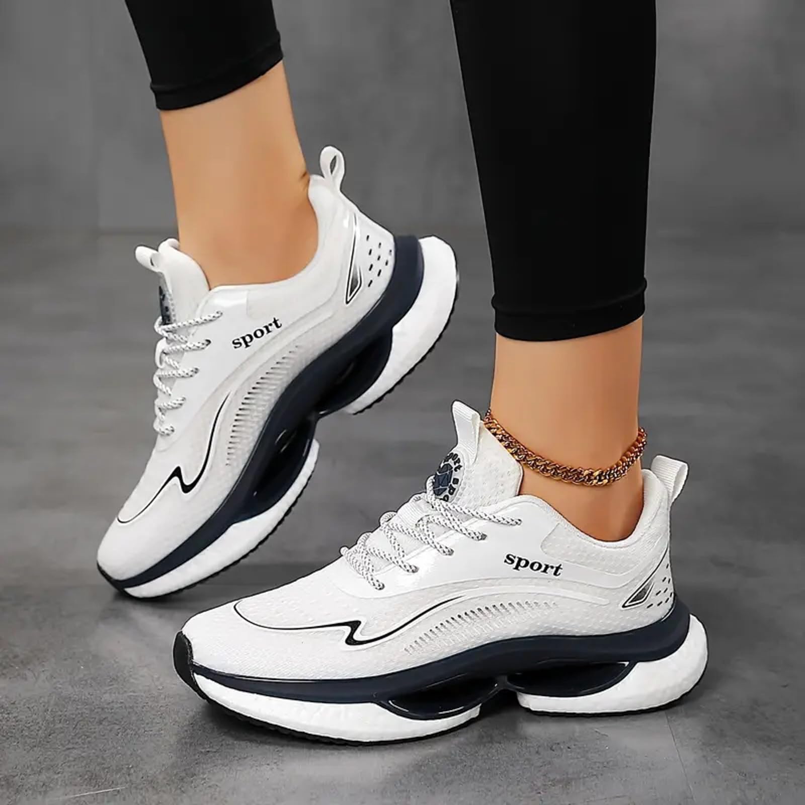 Genérico Zapatillas De Running De para Mujer, Deportivas, Tenis Zapatillas para Correr Mujer Cuero Blancas Zapatos S Lona Correr Ultraligeras Y Transpirables