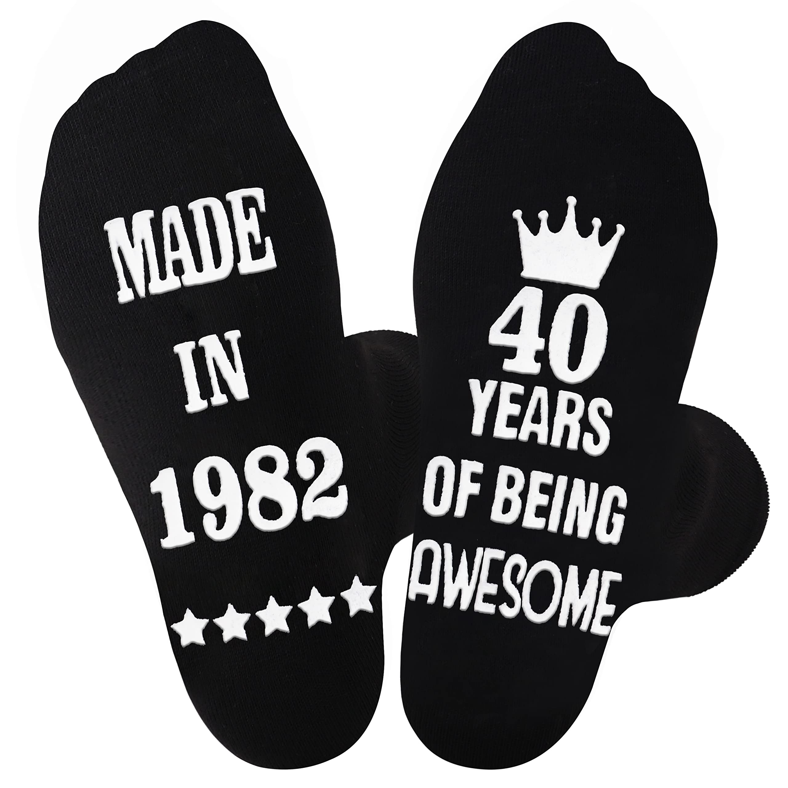 Jeasona Birthday Socks for Men Black Size 9-11 Non-slip