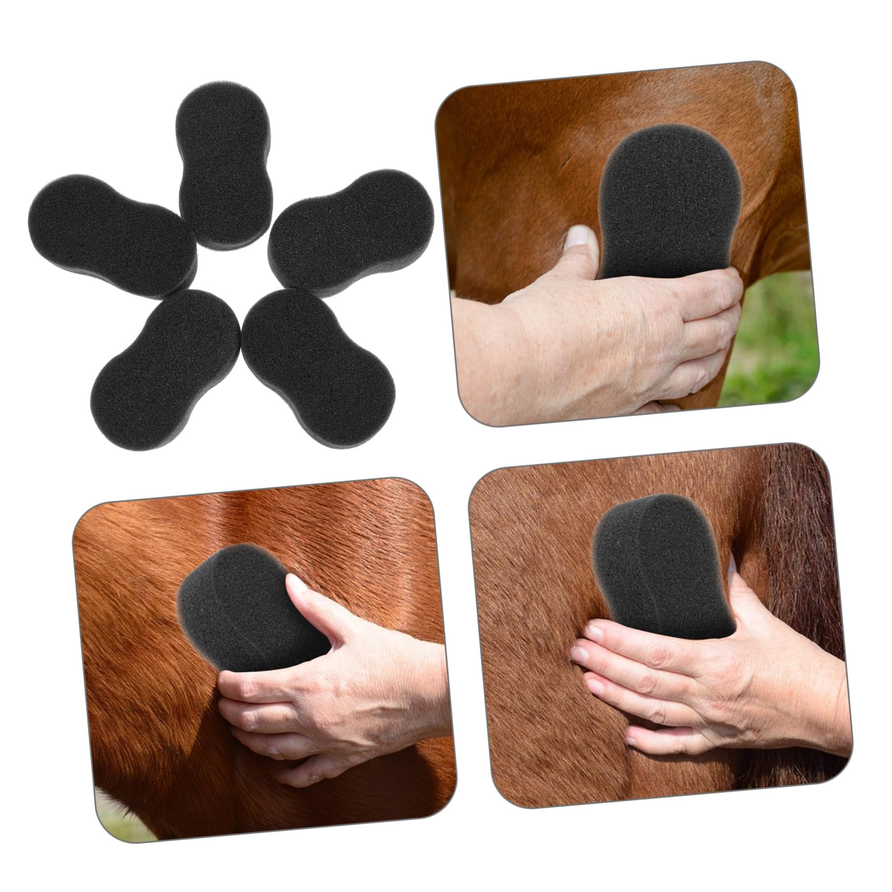 ORFOFE 5piezas Esponjas Para Limpieza y Baño De Caballos Esponjas Duraderas y Suaves Para Cuidado Animal Herramientas De Higiene Para Eliminar Suciedad y Pelo Suelto Accesorio Esencial Pa