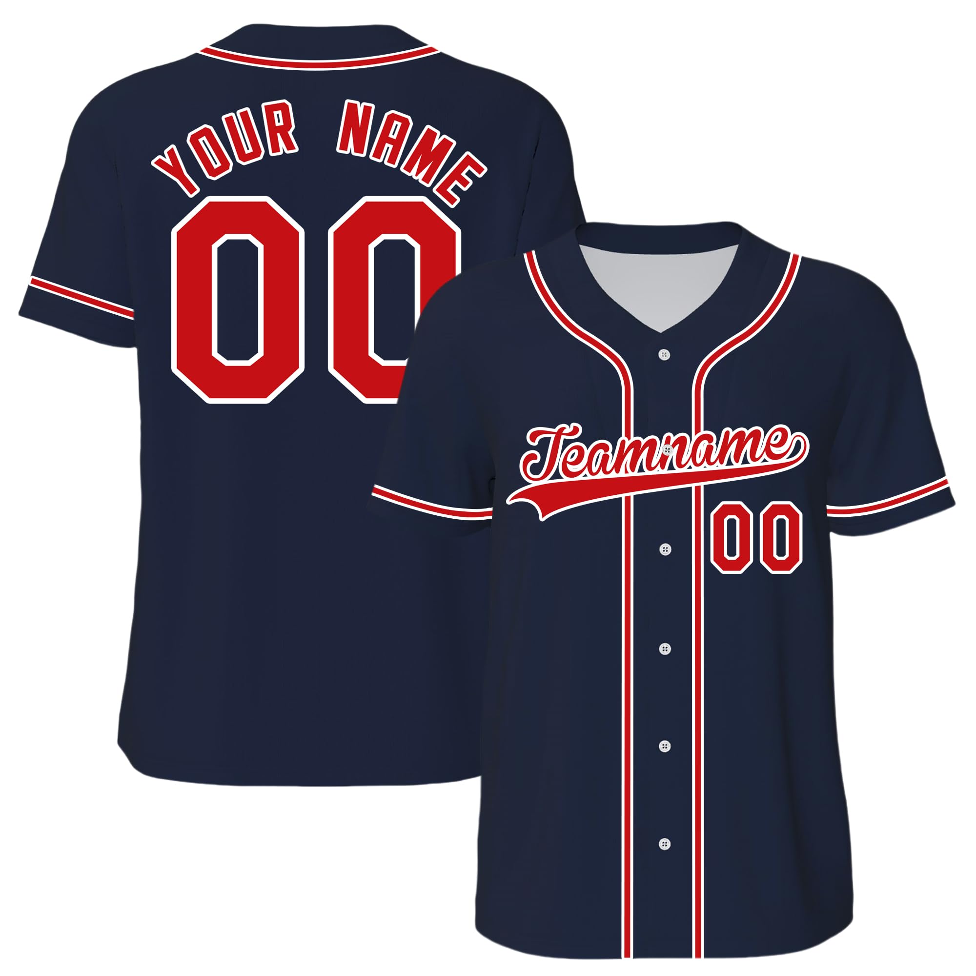 WERWAES Maillot de Baseball Personnalisé Homme Femme Tee Shirt Sport