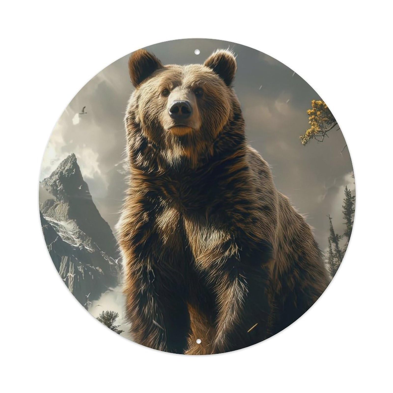 Animal Artwork Bears on The Rocks Metal Tin Sign