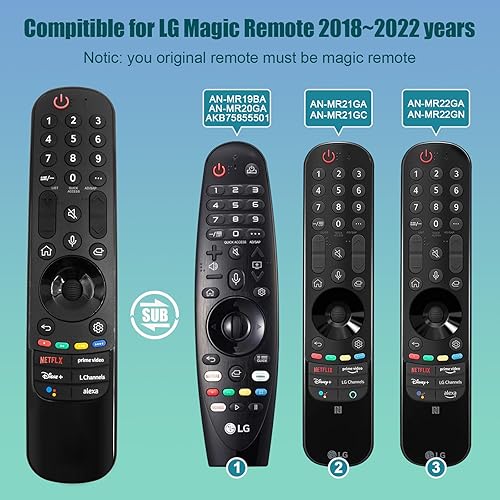 Miniatura 2 de AN-MR22GA - Remoto mágico de repuesto para LG Smart TV remoto con función de voz y puntero, AKB76039902 control remoto por voz compatible con LG UHD
