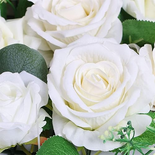 Miniatura 3 de Kit de flores artificiales para arco de boda (paquete de 3), con tela drapeada de arco de boda de 20 pies, para ramos de ceremonias de boda y telón