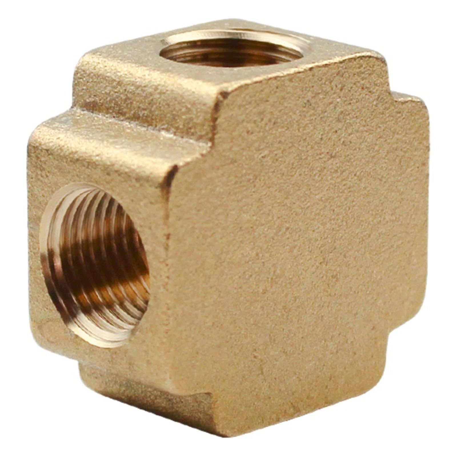 Conector de cobre de rosca neumática distribuidor de latón DN10 de cuatro vías