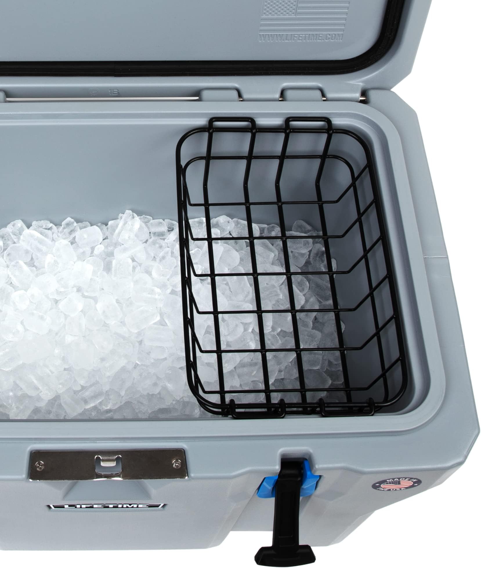 Cooler Basket for Lifetime 77 Qt, Lifetime 115 Qt Cooler, or Ozark Trail 73 Quart Ice Chest - Wire Rack Mounts Inside Cooler - Lifetime Cooler Accessories - Ozark Trail Cooler Accessories