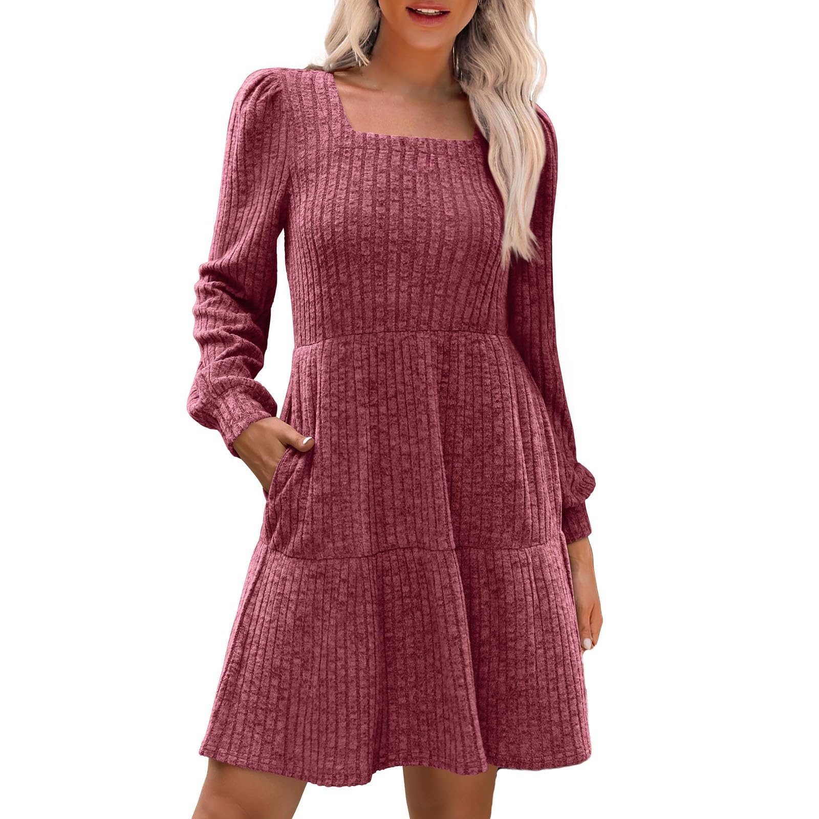 Generisch Abito corto da donna, senza maniche, schiena scoperta, a costine, per taglie forti, elegante abito estivo con tessuto elastico
