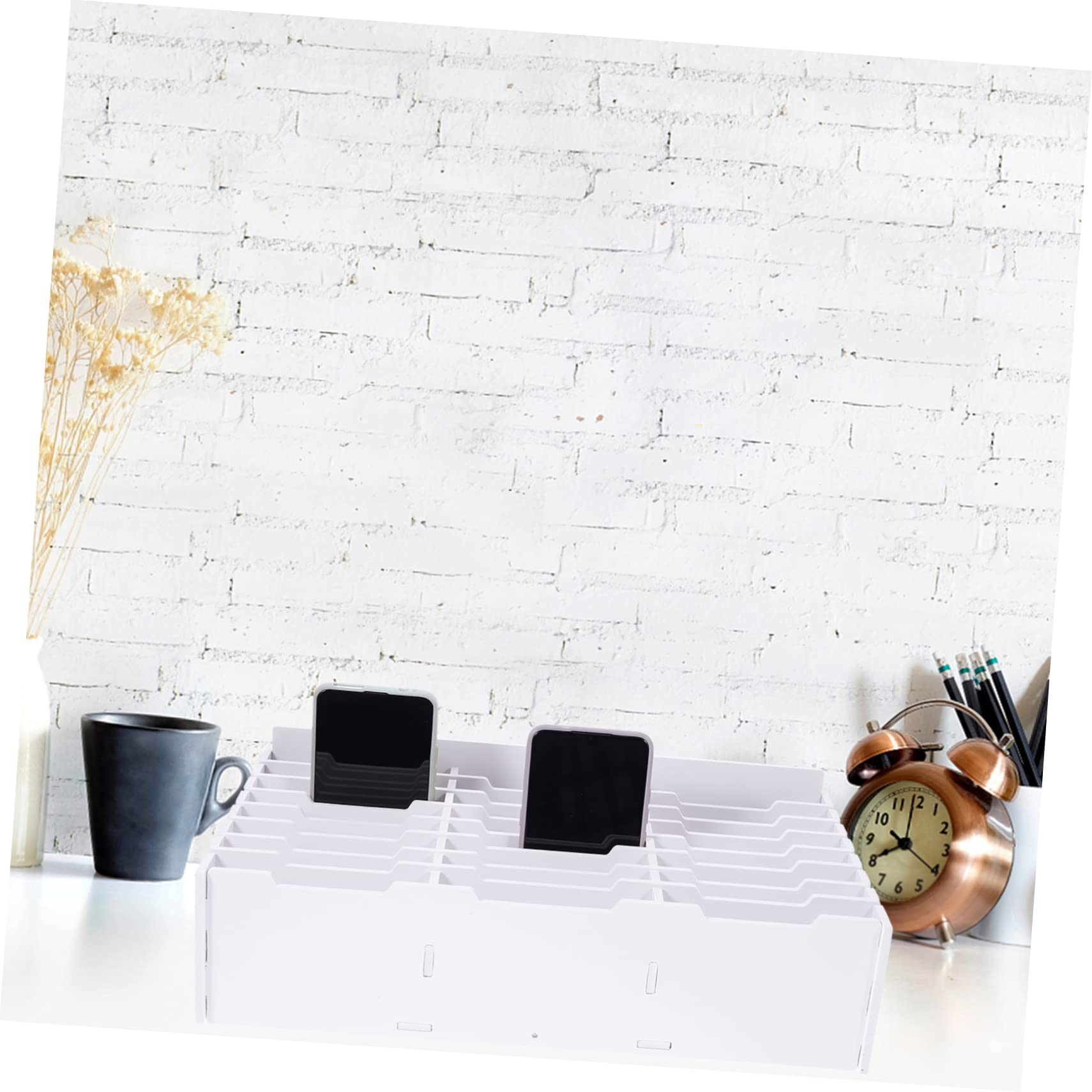 Abschluss Geschenk und Einschulung Deko Mehrfach Gitter Anzeigebox als Handy Displaybox mit Mehreren Fächern für Klassenzimmer und Schreibtisch Organizer