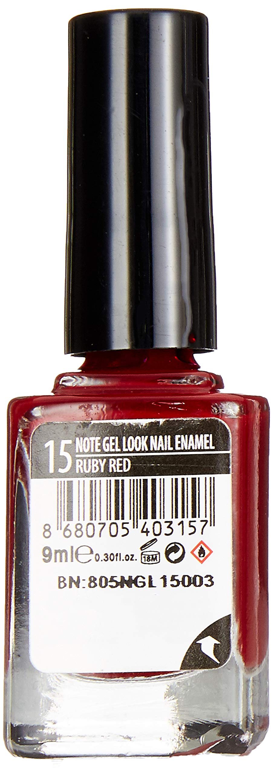Note Gel Look Oje 15 Ruby Red, Kırmızı
