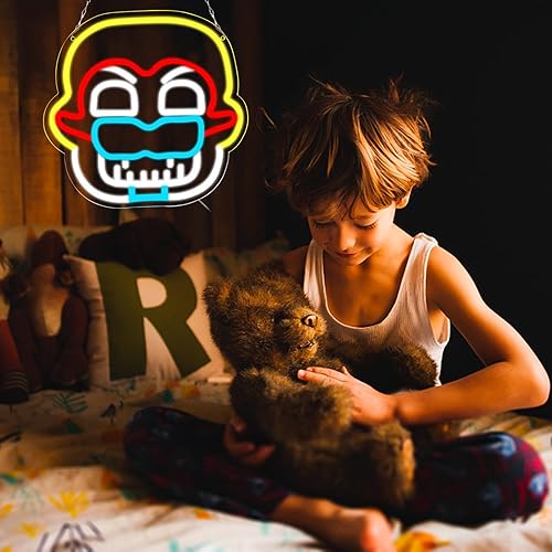 Miniatura 28 de Freddy - Letreros de neón para decoración de pared, luces LED de neón para dormitorio, cumpleaños, regalos de Navidad para niños, adaptador de Cinco