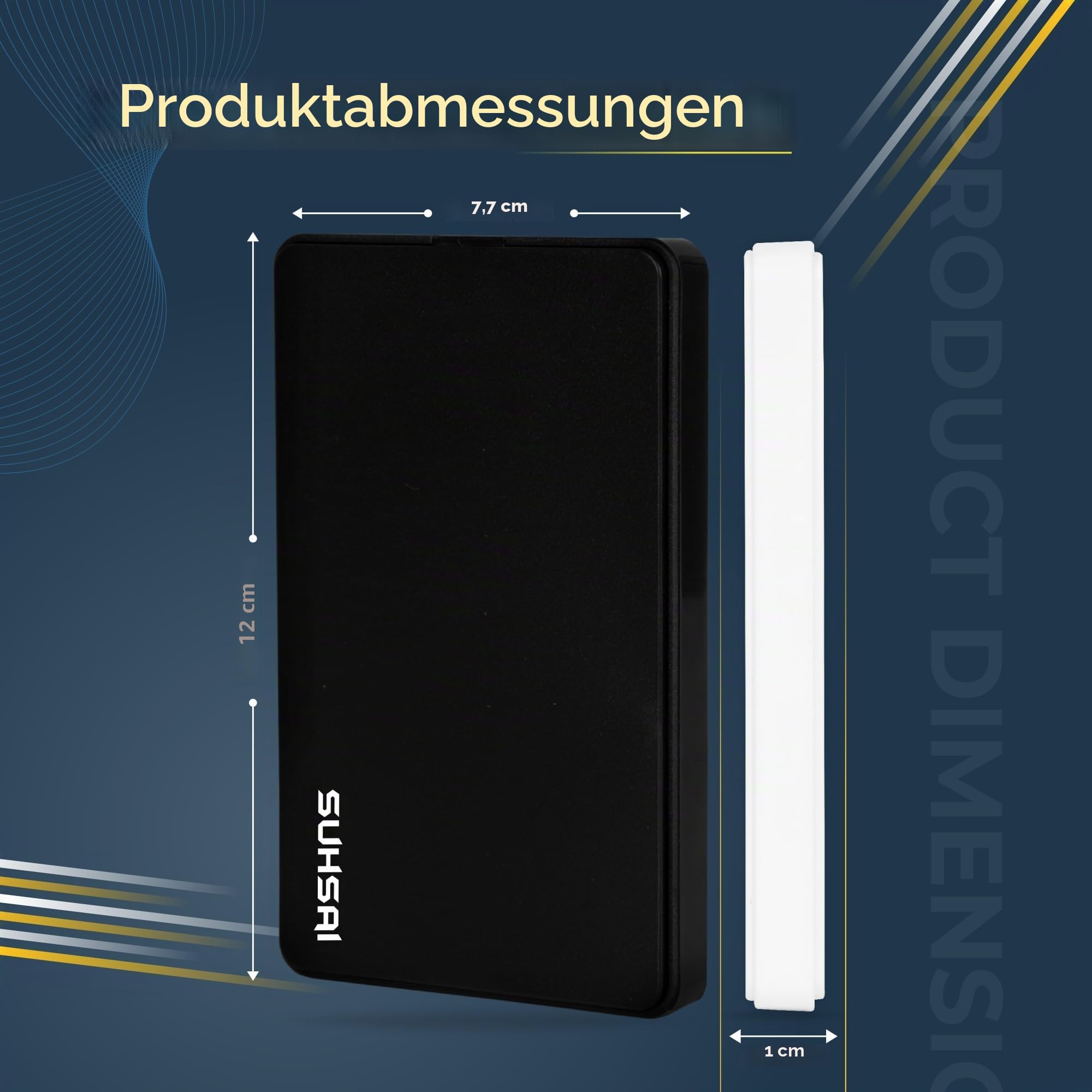 Storite SUHSAI 500 GB Externe Festplatte USB 3.0, 2,5 Zoll tragbare Externe Festplatte, Speicherlaufwerk, USB-Festplatte kompatibel mit Spielekonsole, PC, Mac, Laptop, Desktop (schwarz)