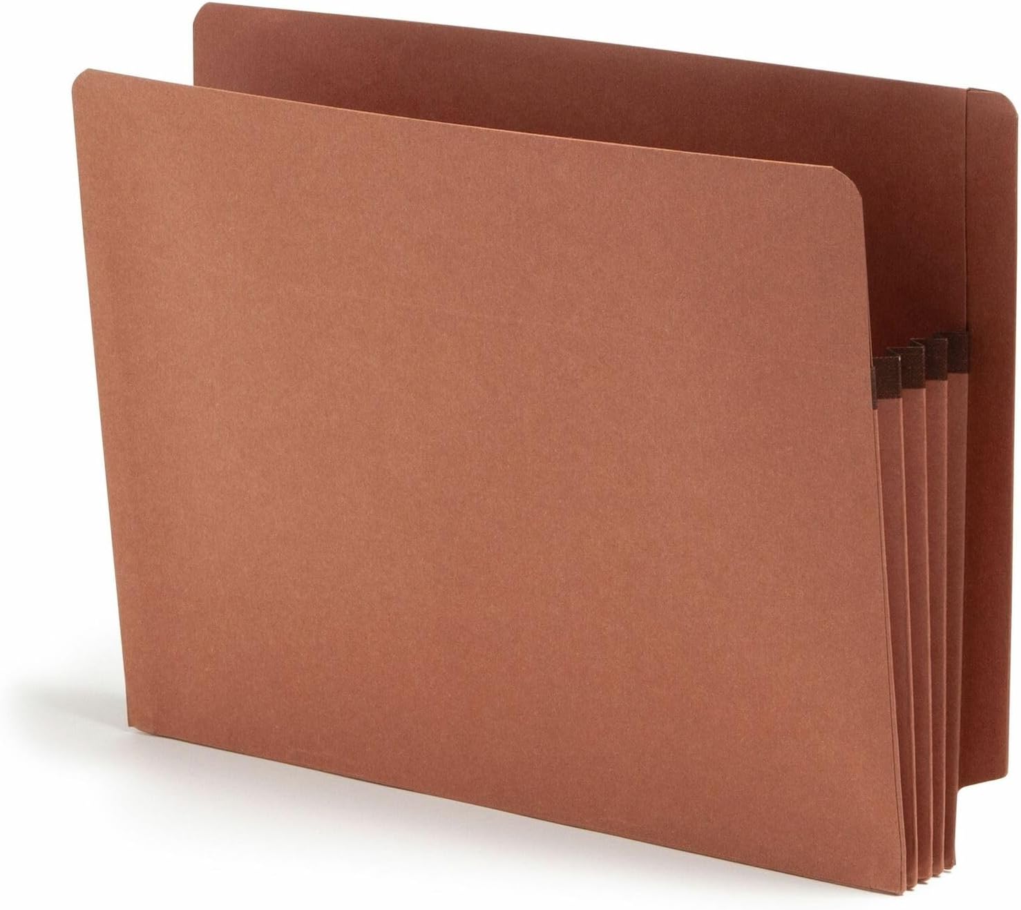 Smead 100% Recycled End Tab Extra Wide Pocket, Straight-Cut Tab, 3-1/2" Expansion, Letter Size, Redrope, 25 per Box (73610)