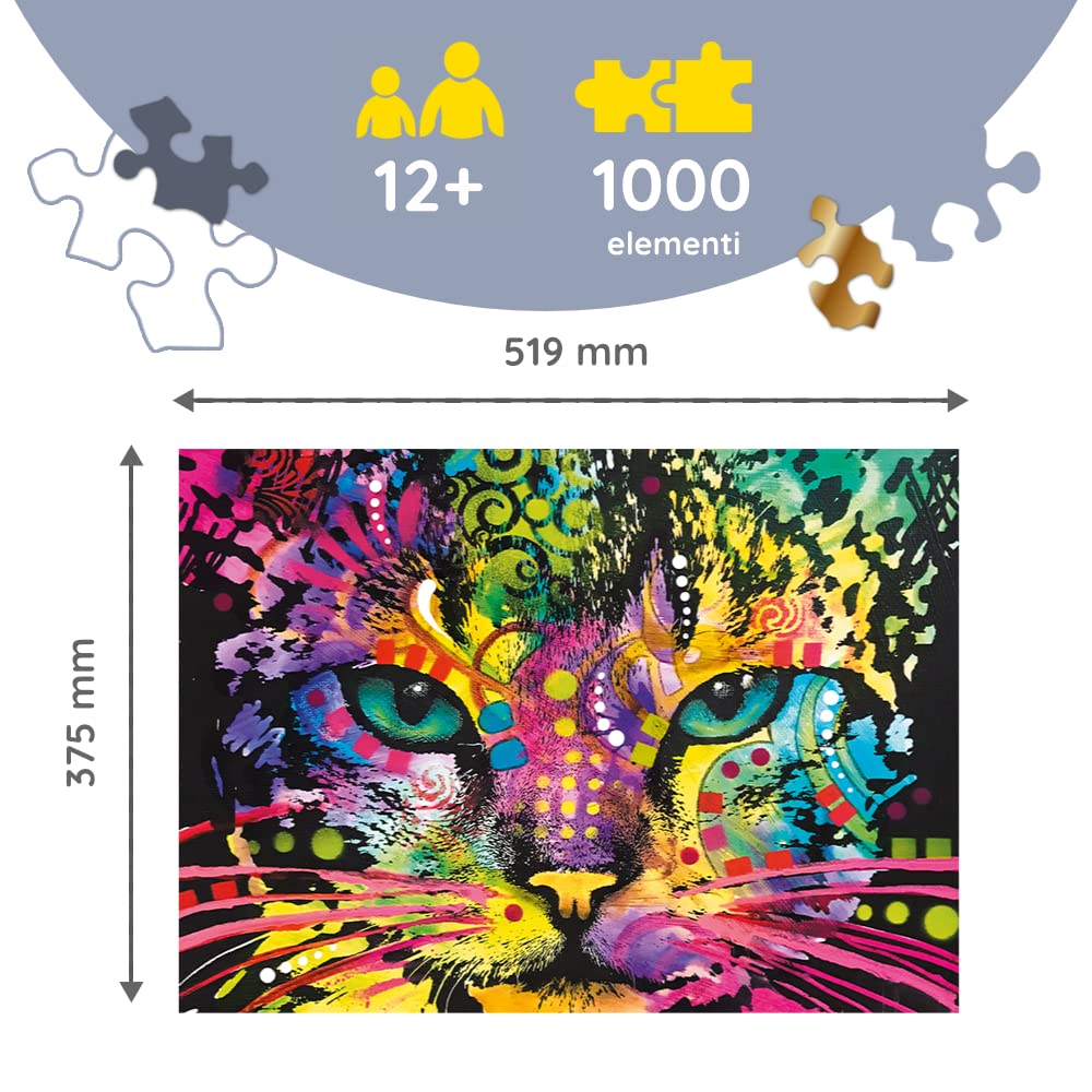Trefl - Puzzle in legno, Gatto colorato - 1000 elementi, artigianato ligneo, forme irregolari, 100 figure di animali, moderno puzzle premium, fai da te, per adulti e bambini dai 12 anni