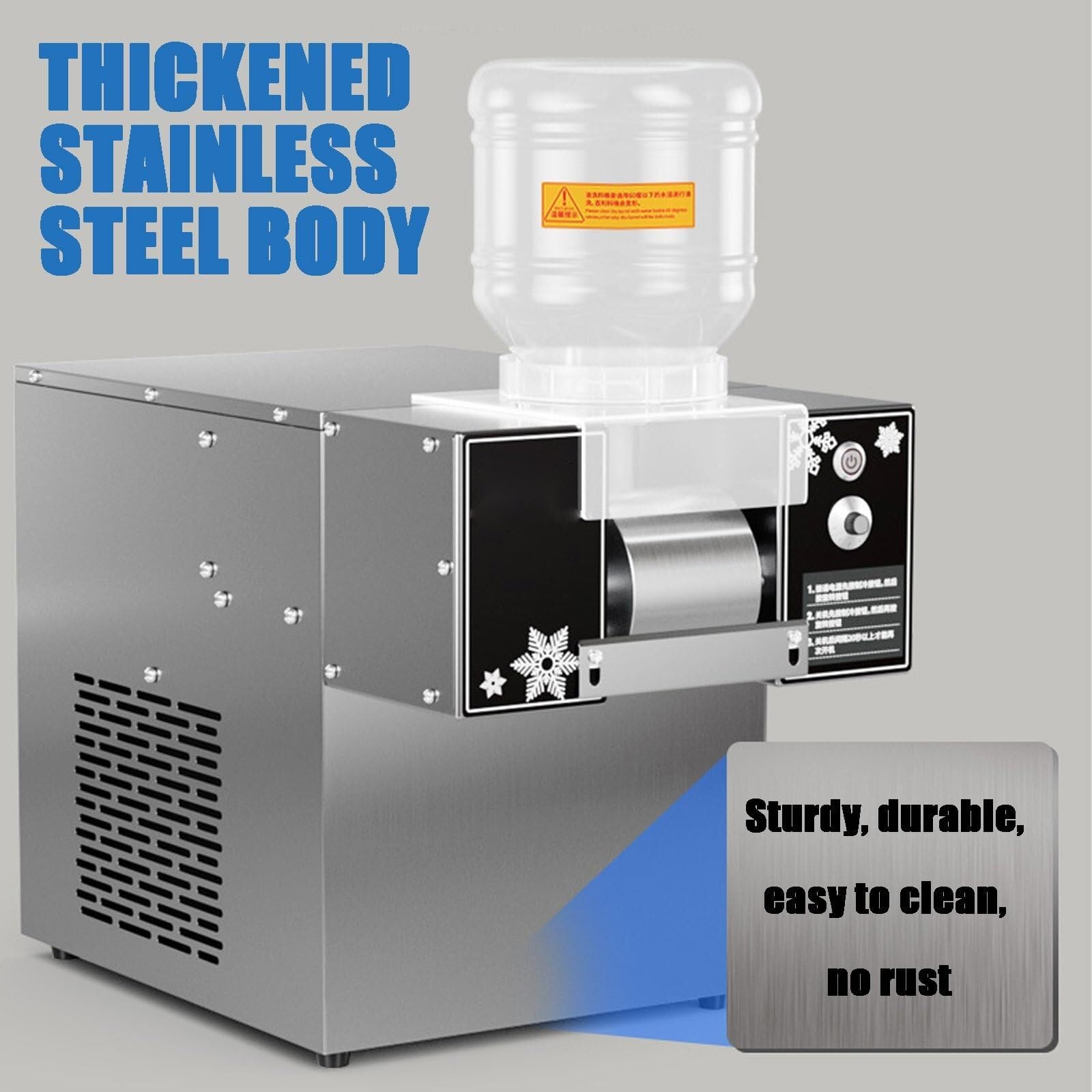 Máquina de Hielo raspado, máquina de Hielo en Copos de Nieve, refrigeración por Aire for Tiendas de postres, Food Trucks, restaurantes, Tiendas de té con Leche, etc.(Smartmodel,60kg)