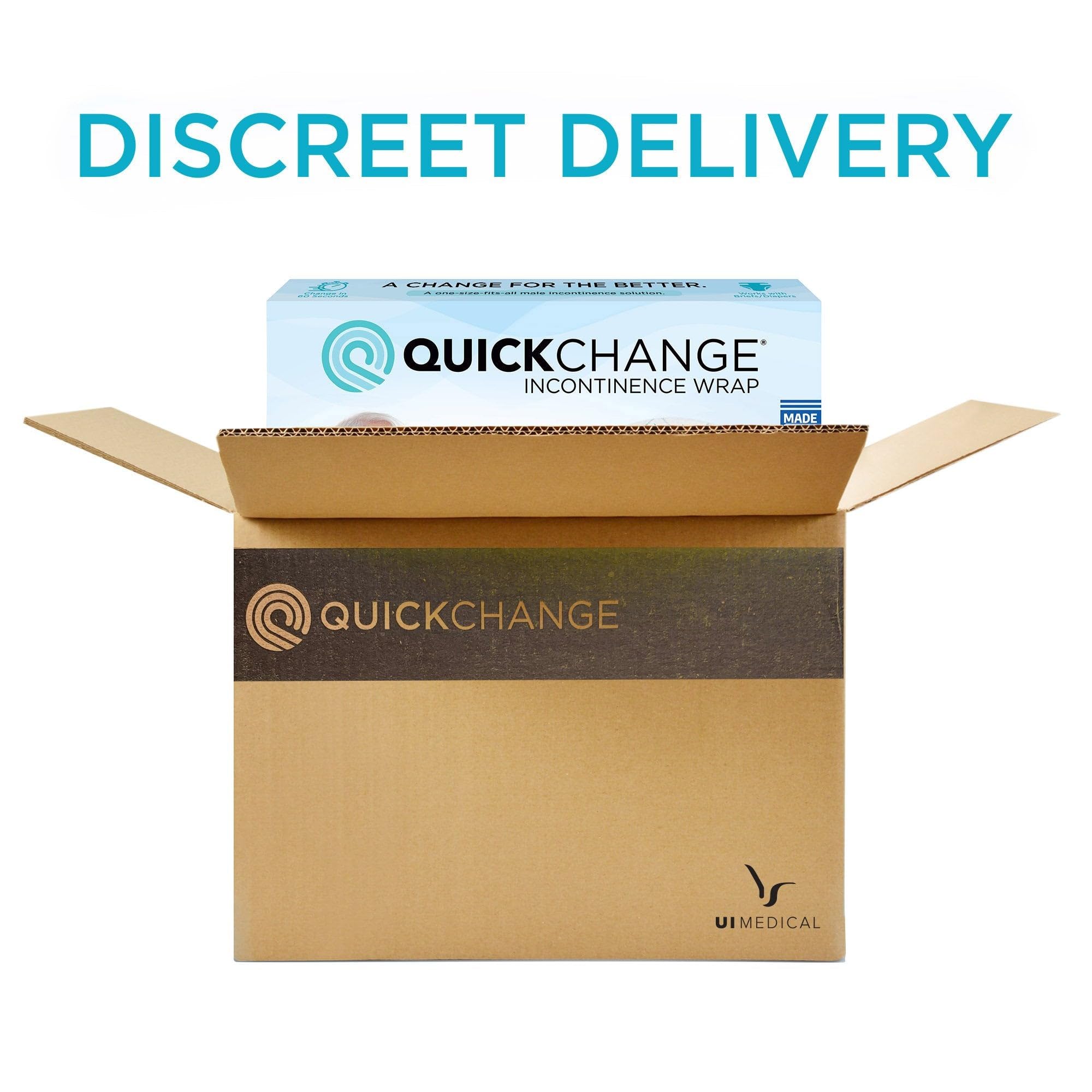 QuickChange Men's Overnight Adult Incontinence Wrap (Pad), Maximum Absorbency, Holds 17oz Dry to The Touch, Disposable, Fragrance Free, One Size Fits All, Cewnik Replacement, 25 Count (25)