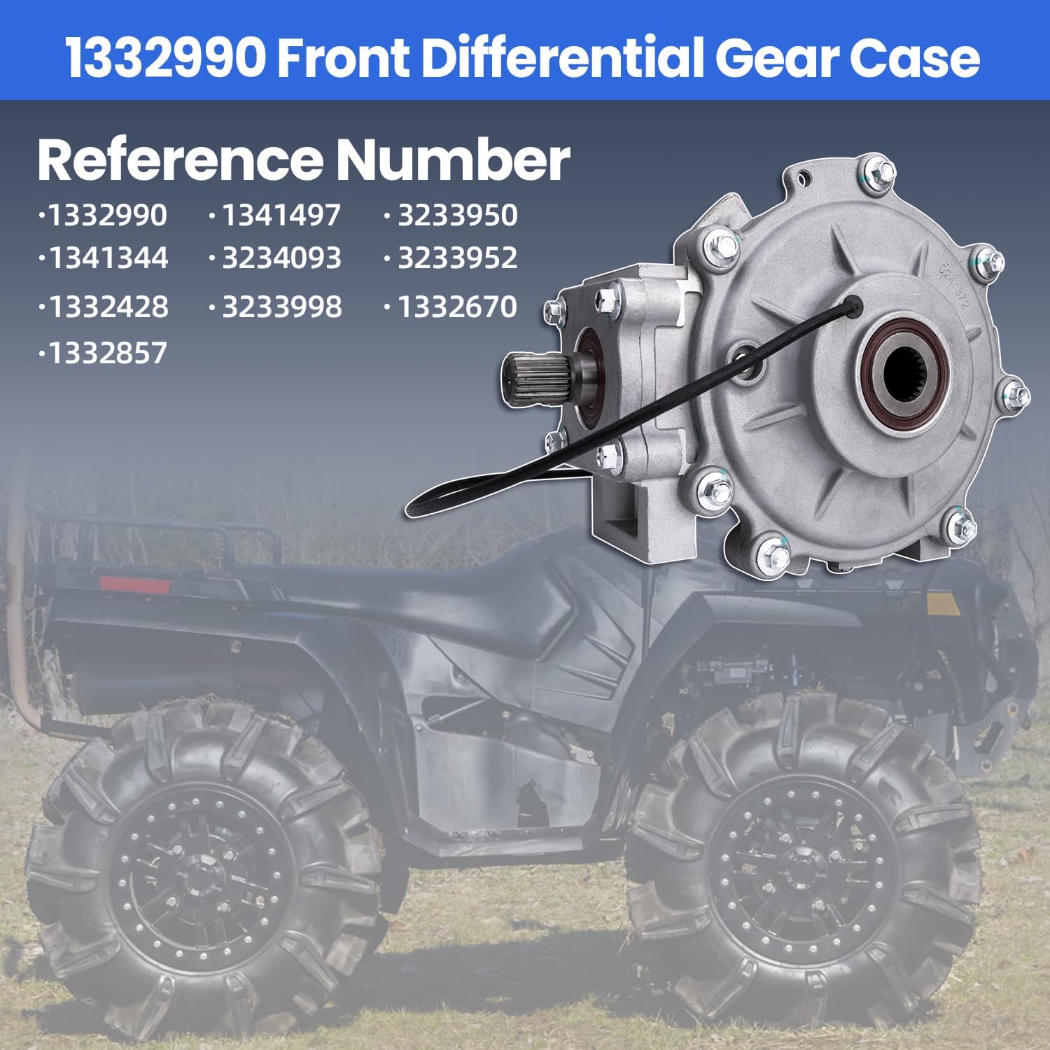 1332990 Front Differential Gear Case Fits for Polaris Sportsman 400/500/600/700/800/450/MV7, Ranger XP/EV/Crew/700/500, Magnum ATP 500/330, Replace 1341497 3233950 1341344 3234093 3233952