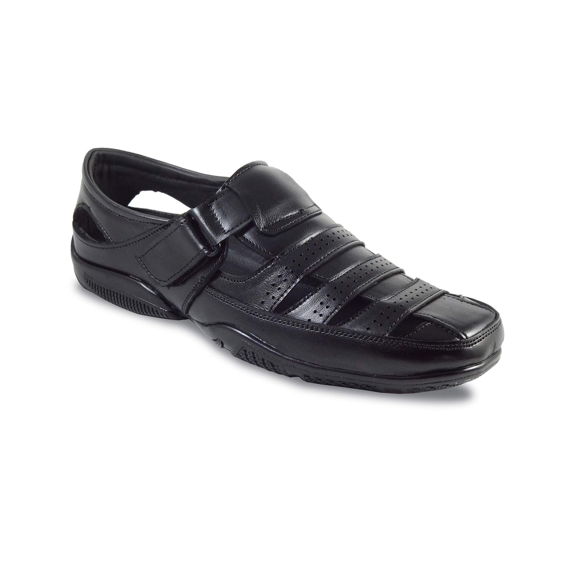 Ostr Men's Formal Leather Sandal (Black