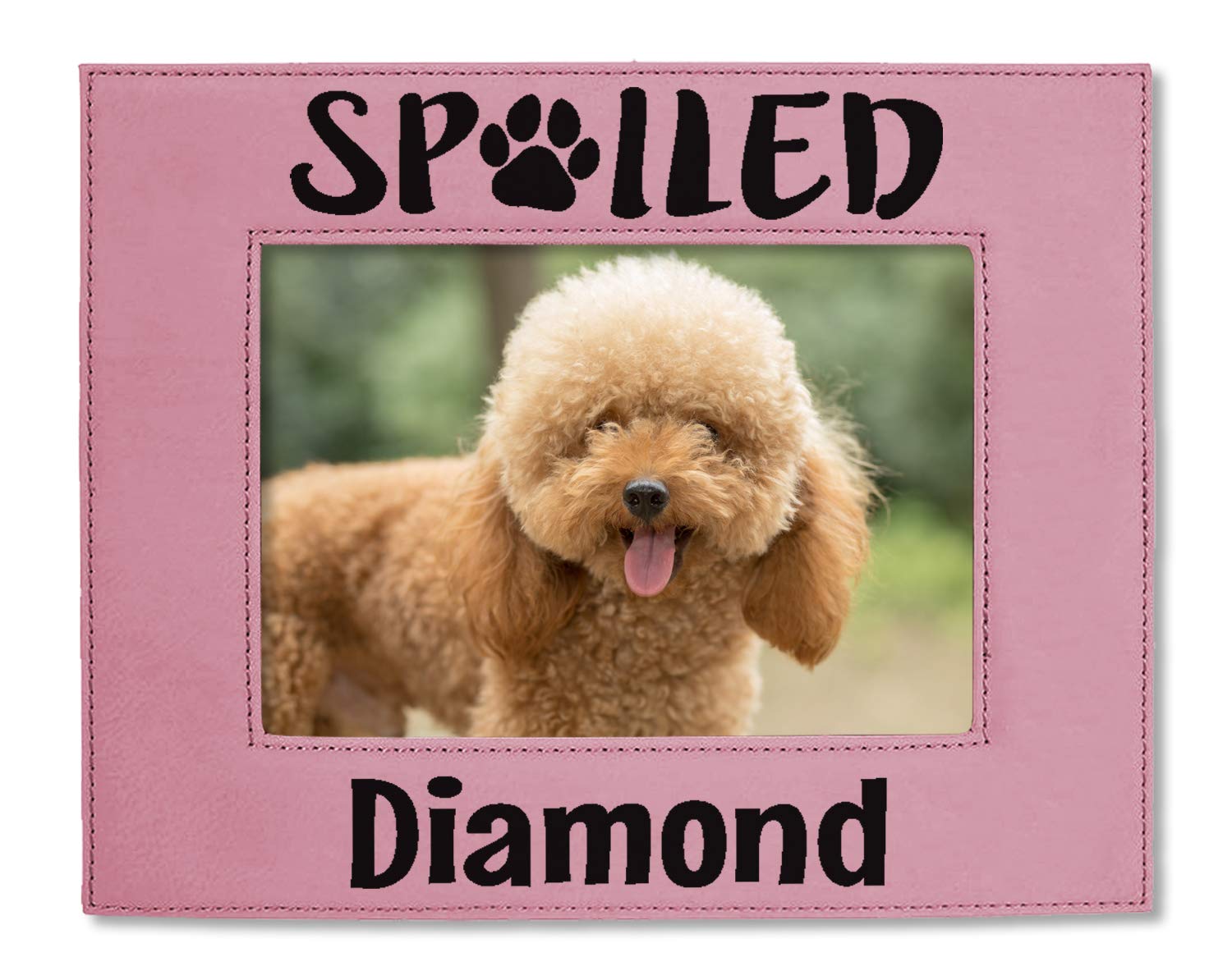 Spoiled Dog Mom Cat Lady Best Friend Personalized Pet Photo Frame 5x7 for Daughter Son Mothers Fathers Day Gift Birthday for New Adopted Puppy Kitten
